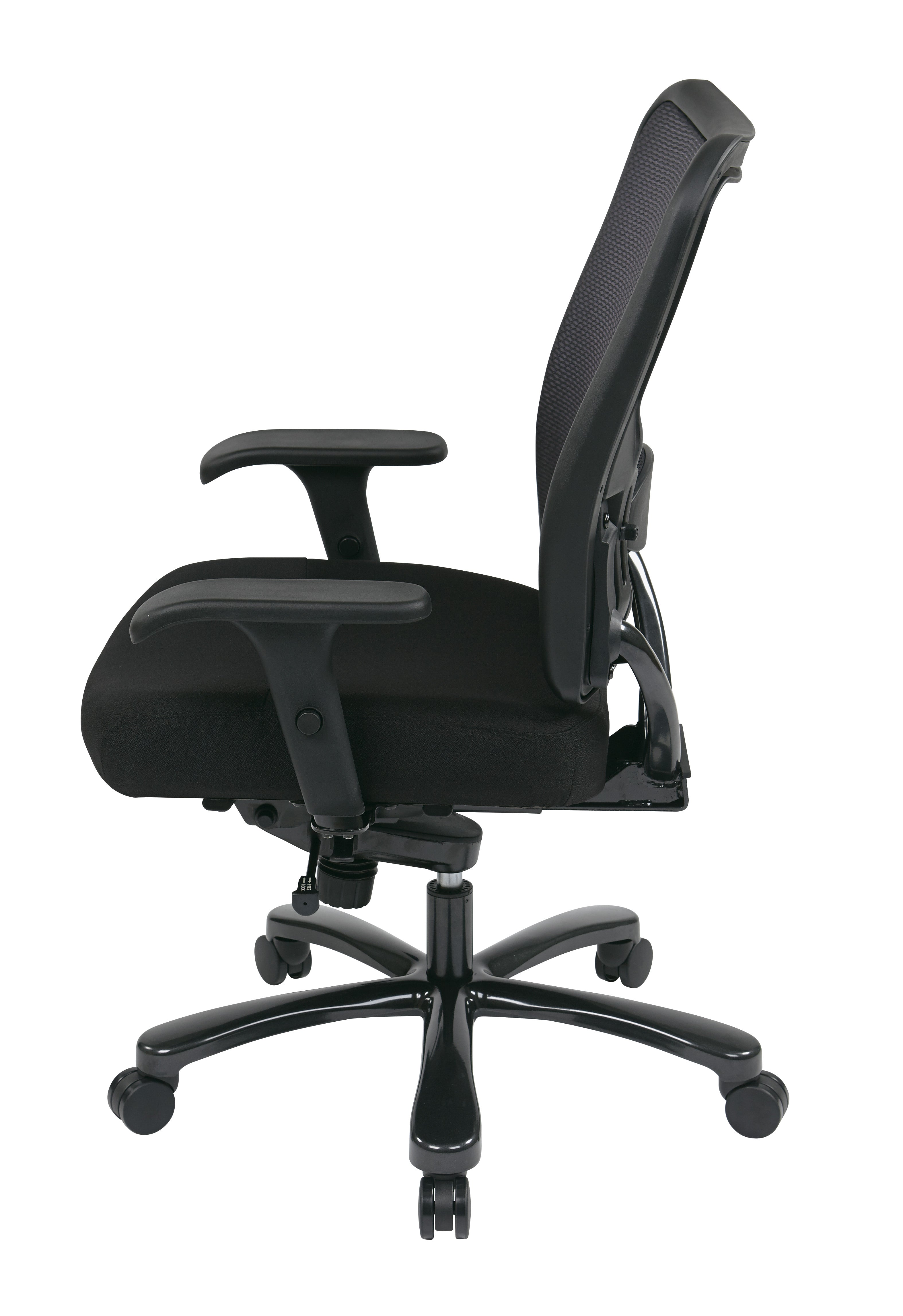 Big & Tall Double AirGrid® Back and Custom Fabric Seat Ergonomic Chair - Black/Black