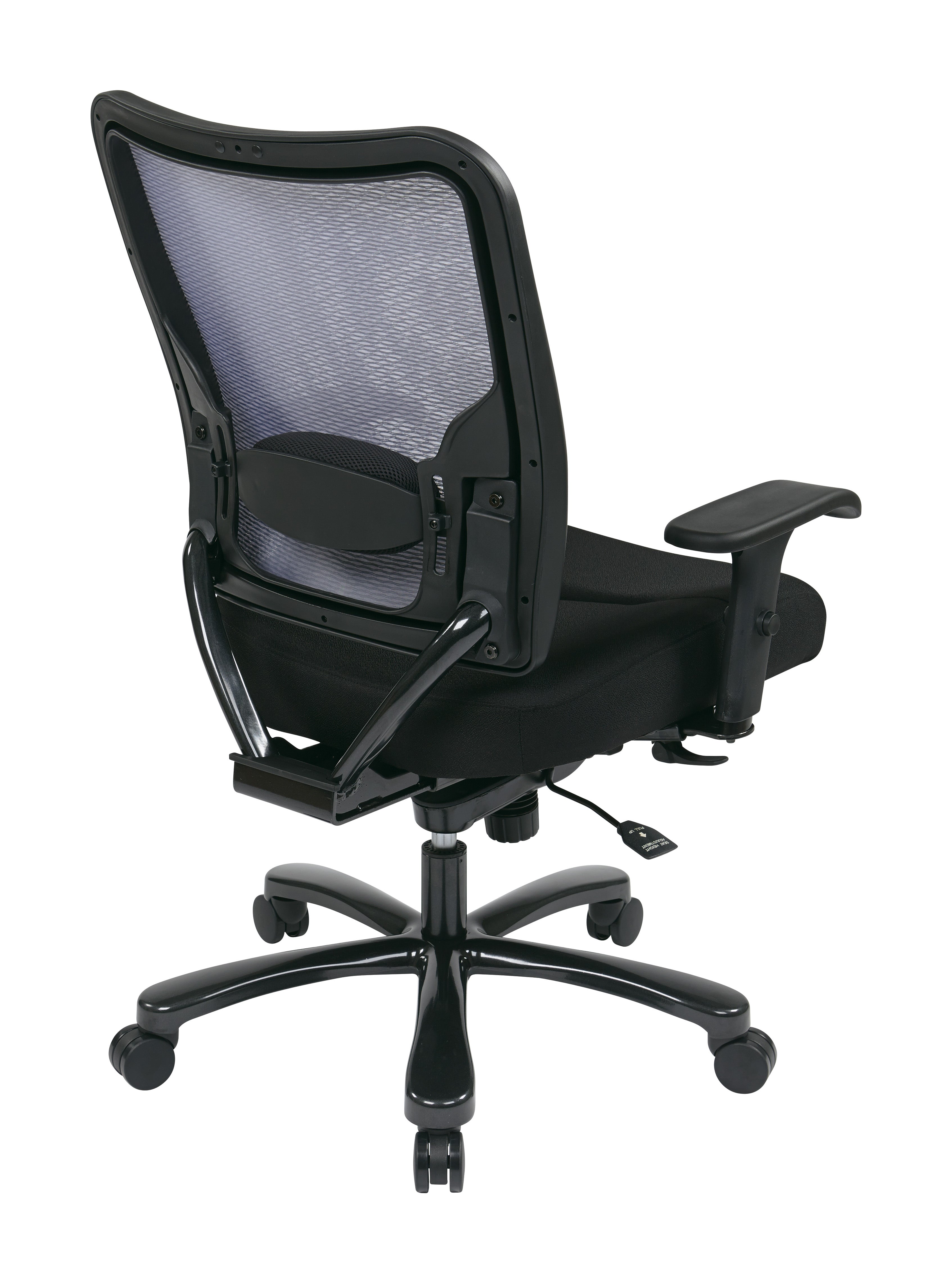 Big & Tall Double AirGrid® Back and Custom Fabric Seat Ergonomic Chair - Black/Black