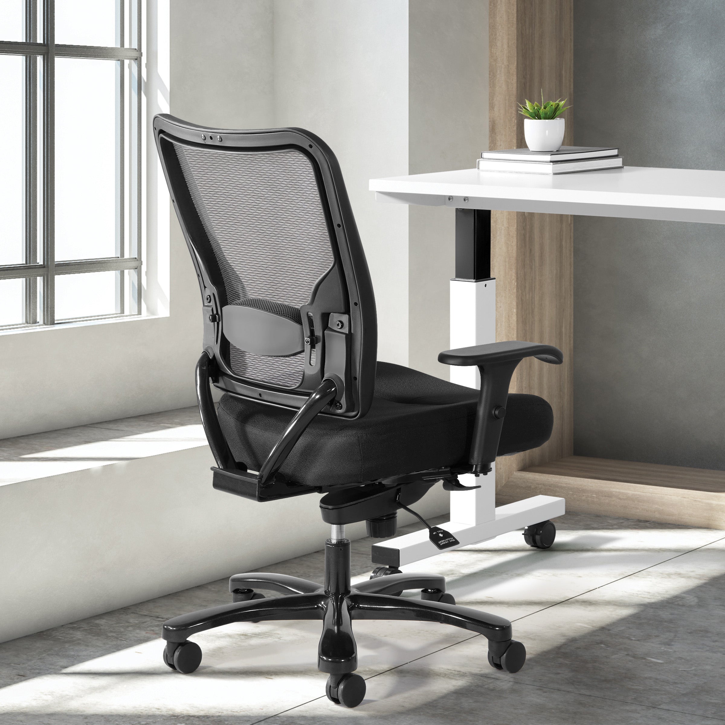 Big & Tall Double AirGrid® Back and Custom Fabric Seat Ergonomic Chair - Black/Black