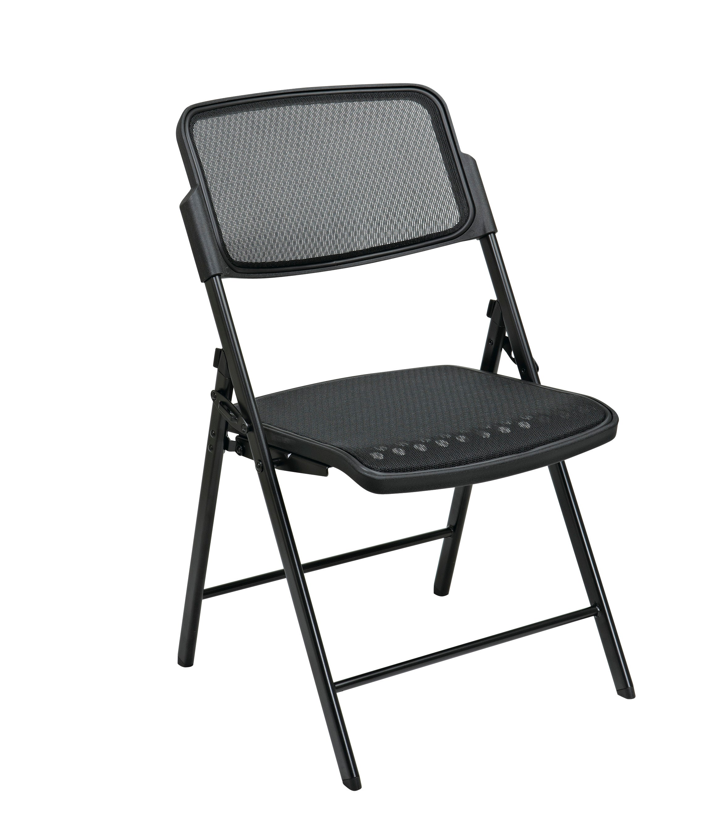Deluxe Folding Chair With Black ProGrid® Seat and Back - Black