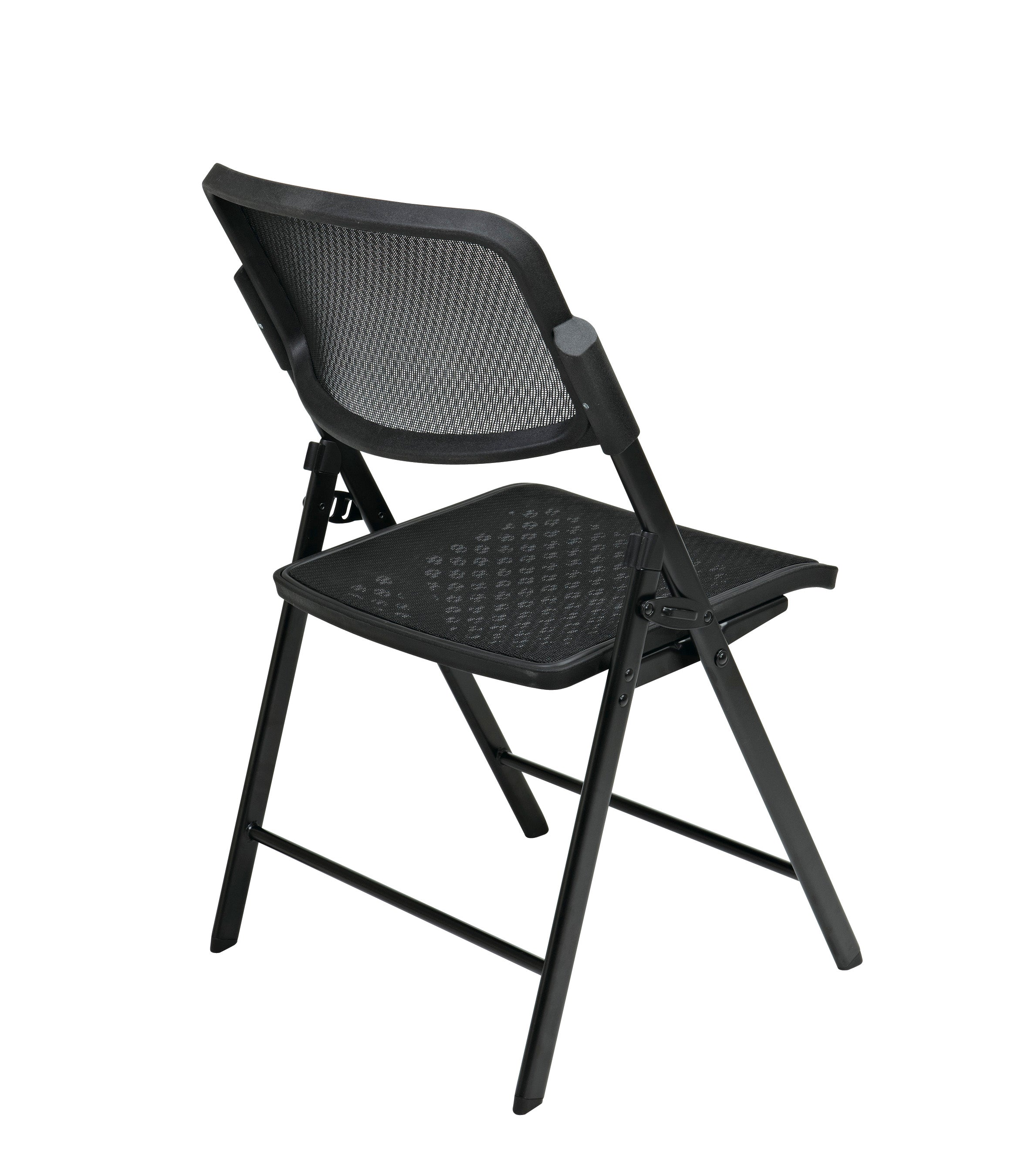 Deluxe Folding Chair With Black ProGrid® Seat and Back - Black