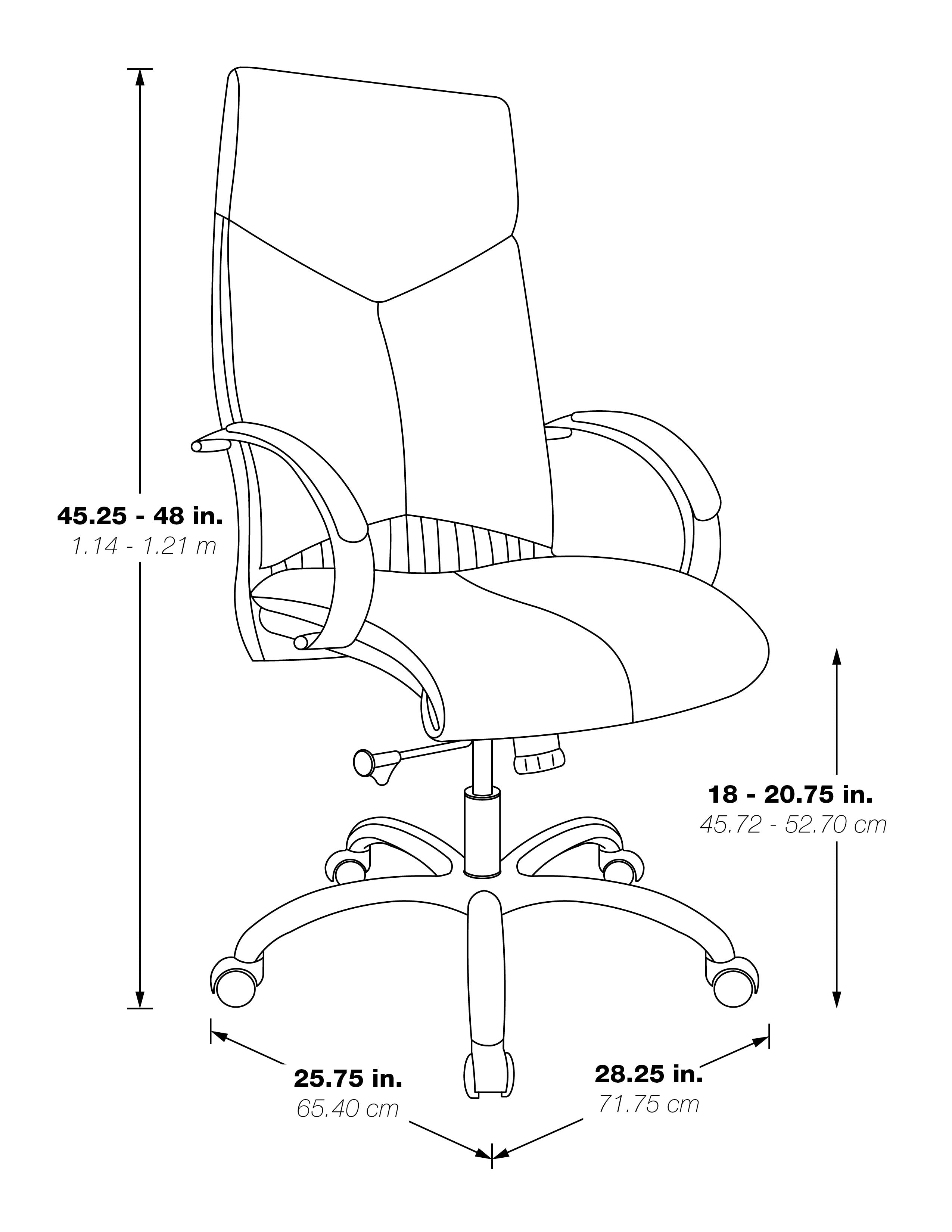 Deluxe High Back Black Lthr Chair - Black