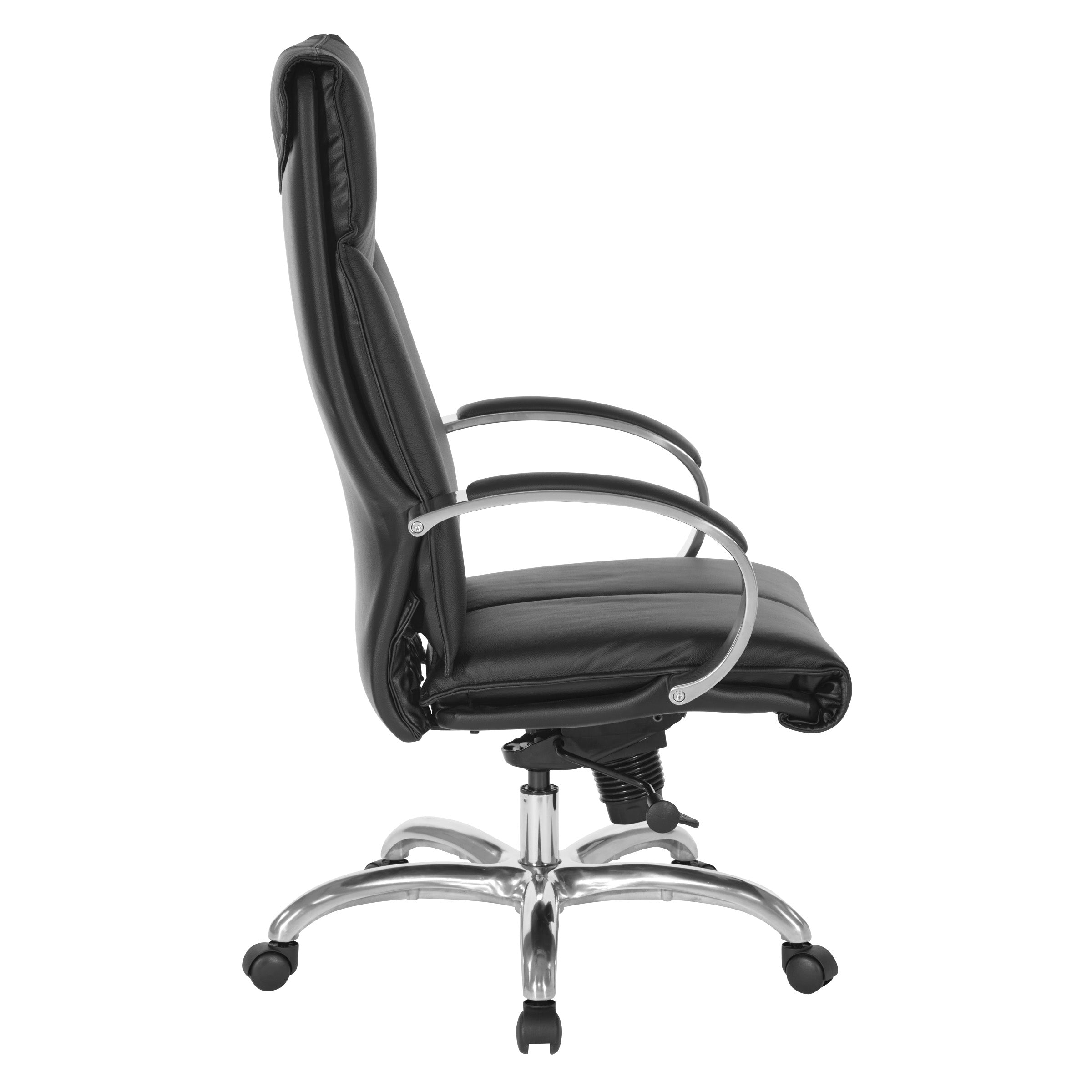Deluxe High Back Black Lthr Chair - Black