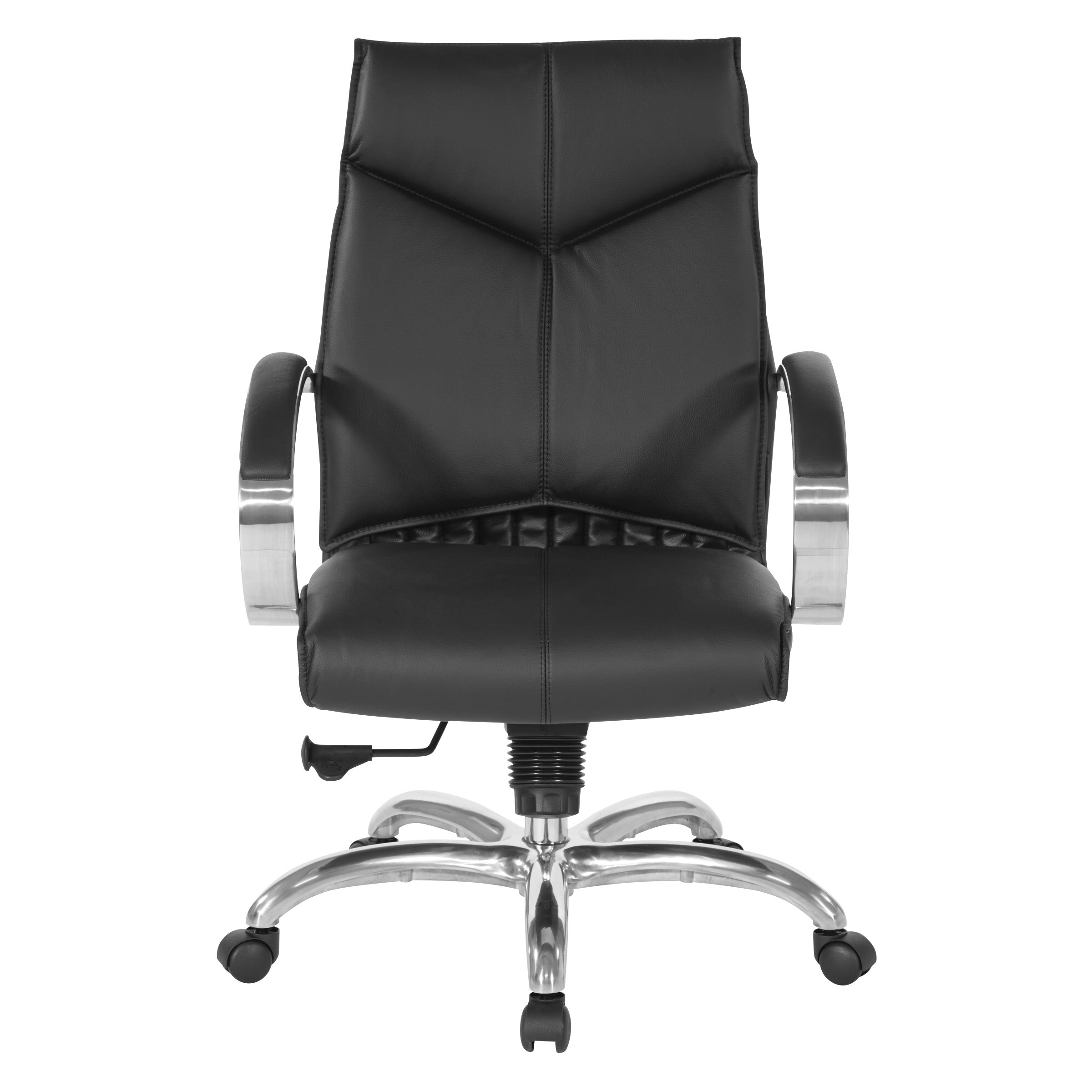 Deluxe Mid Back Black Lthr Chair - Black