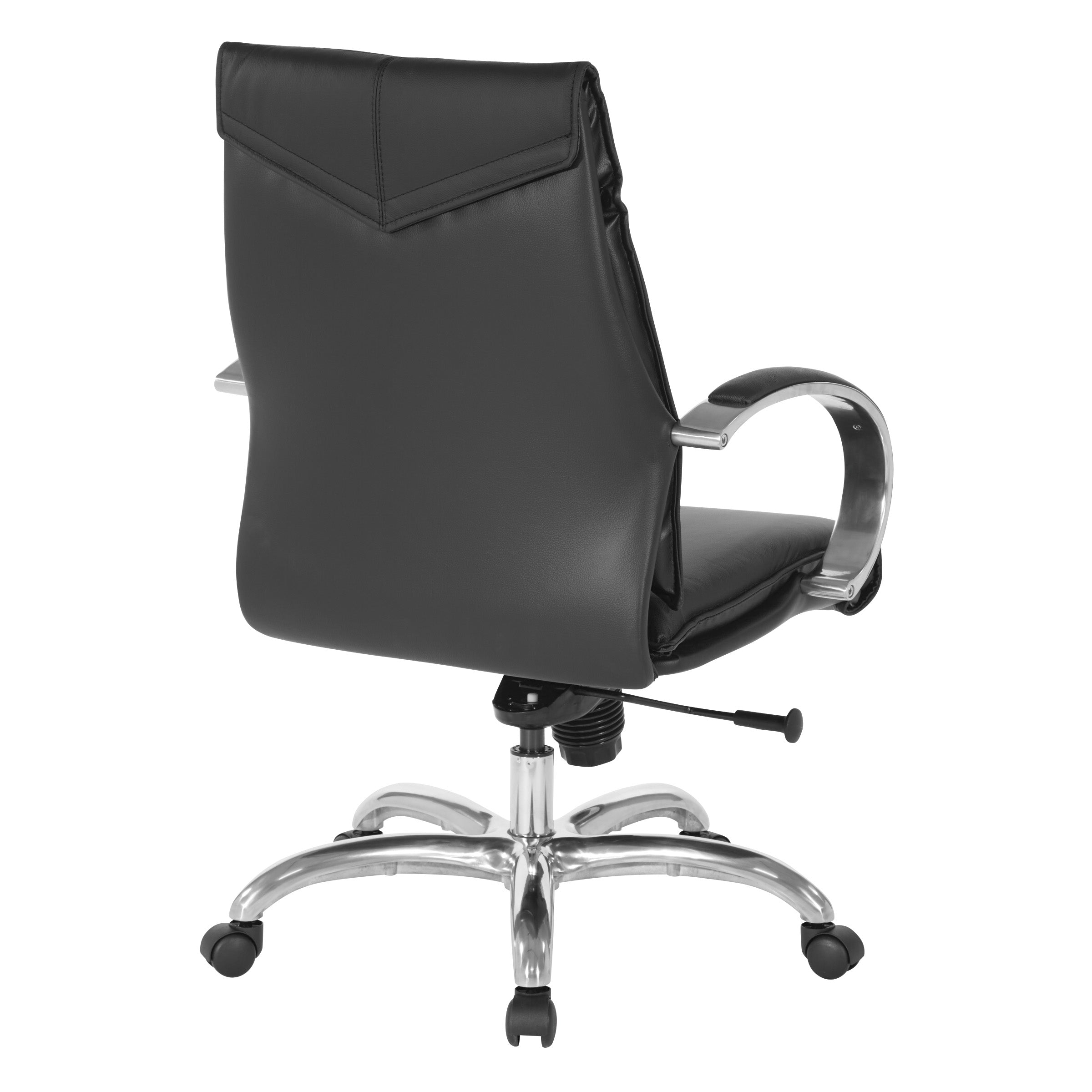 Deluxe Mid Back Black Lthr Chair - Black