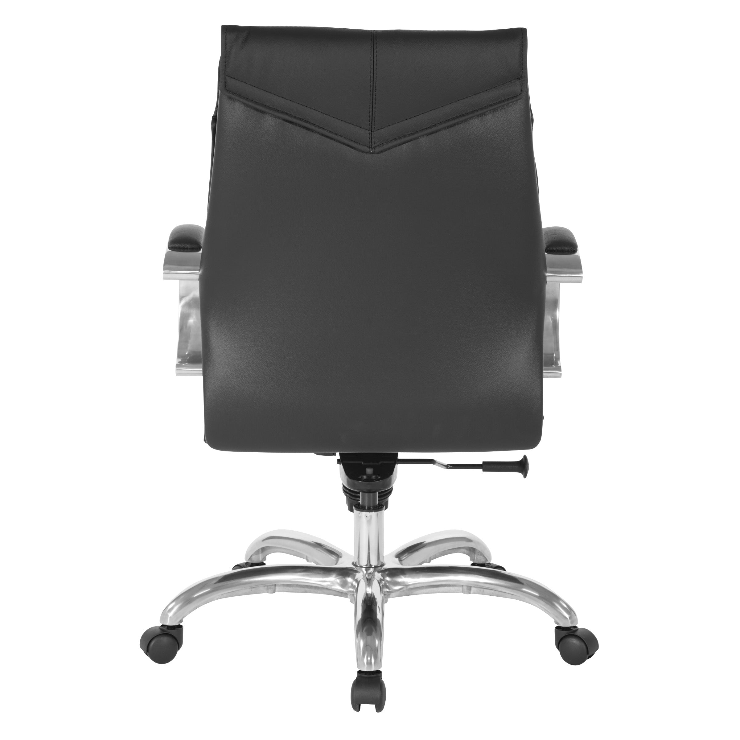 Deluxe Mid Back Black Lthr Chair - Black