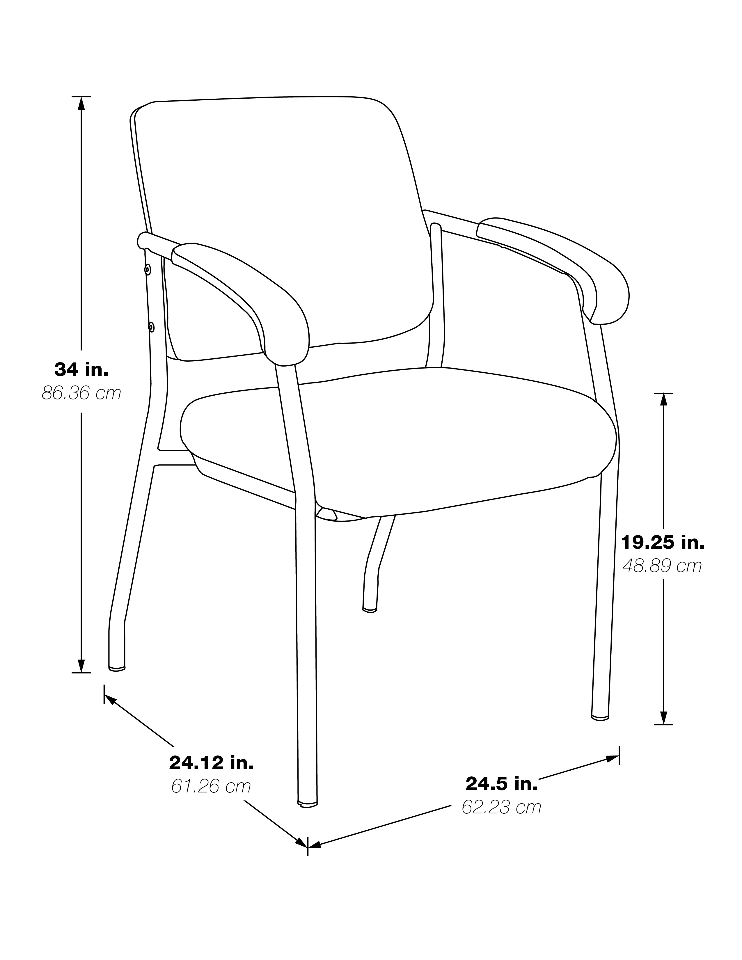 Padded Visitor's Chair - Black