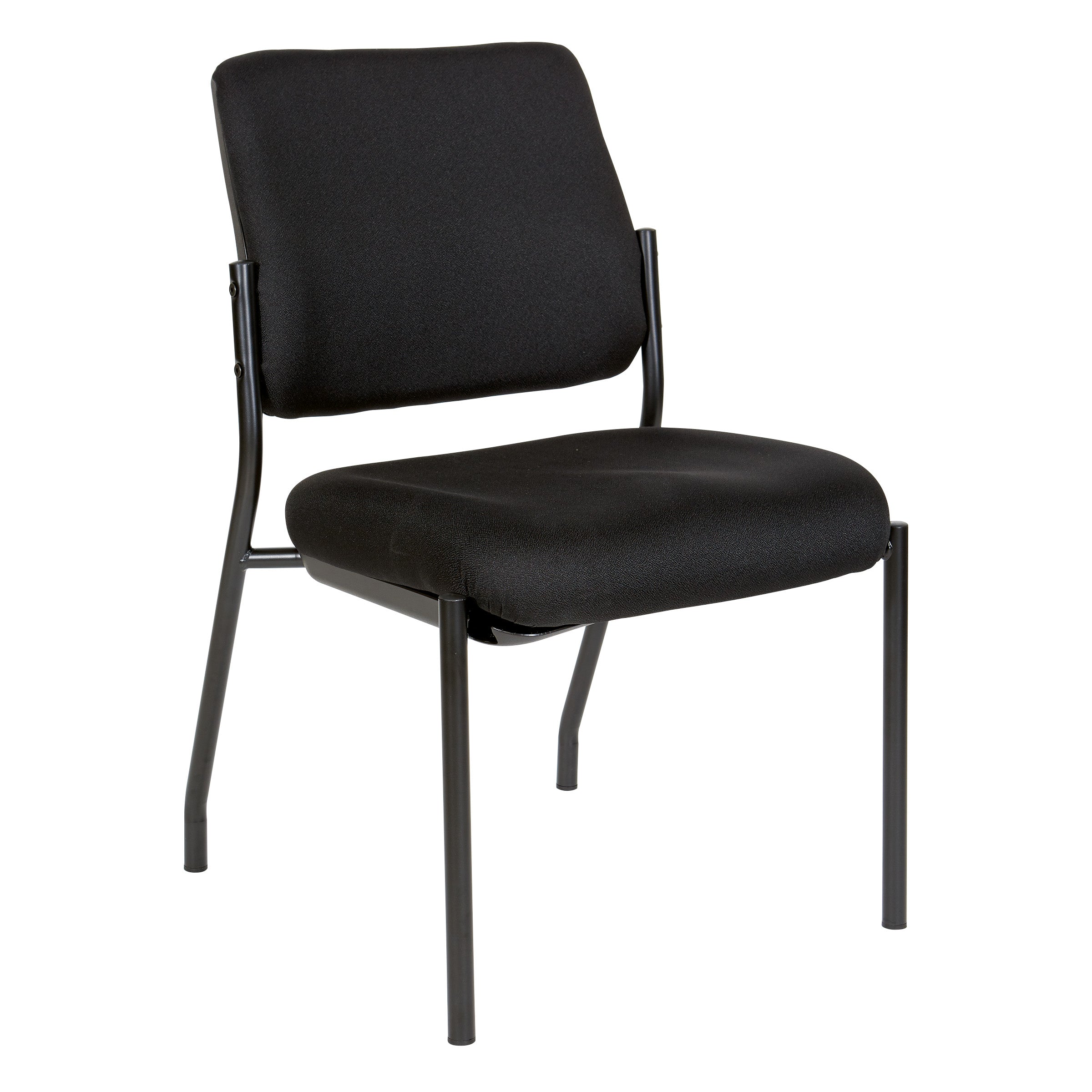 Padded Armless Visitor's Chair - Black