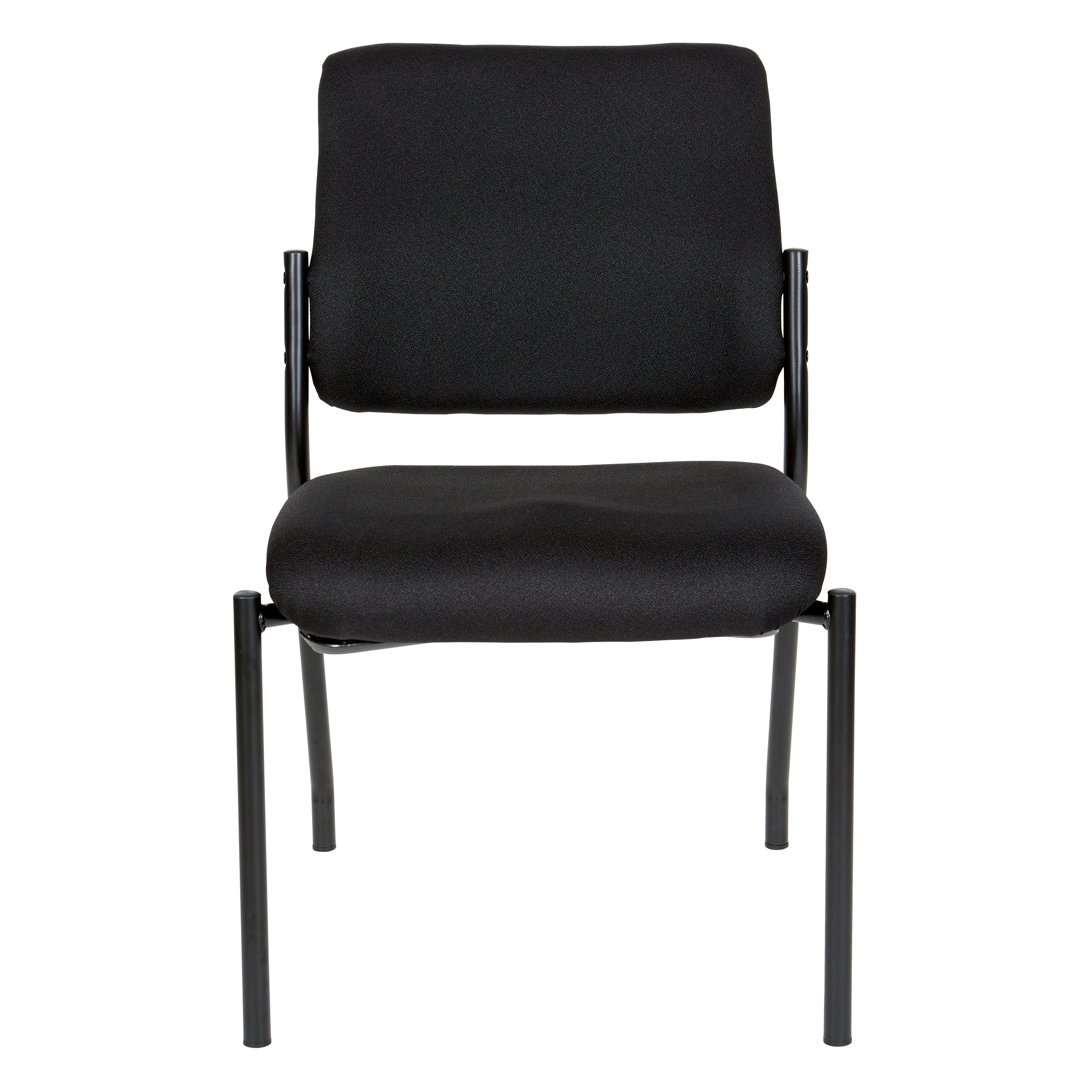 Padded Armless Visitor's Chair - Black