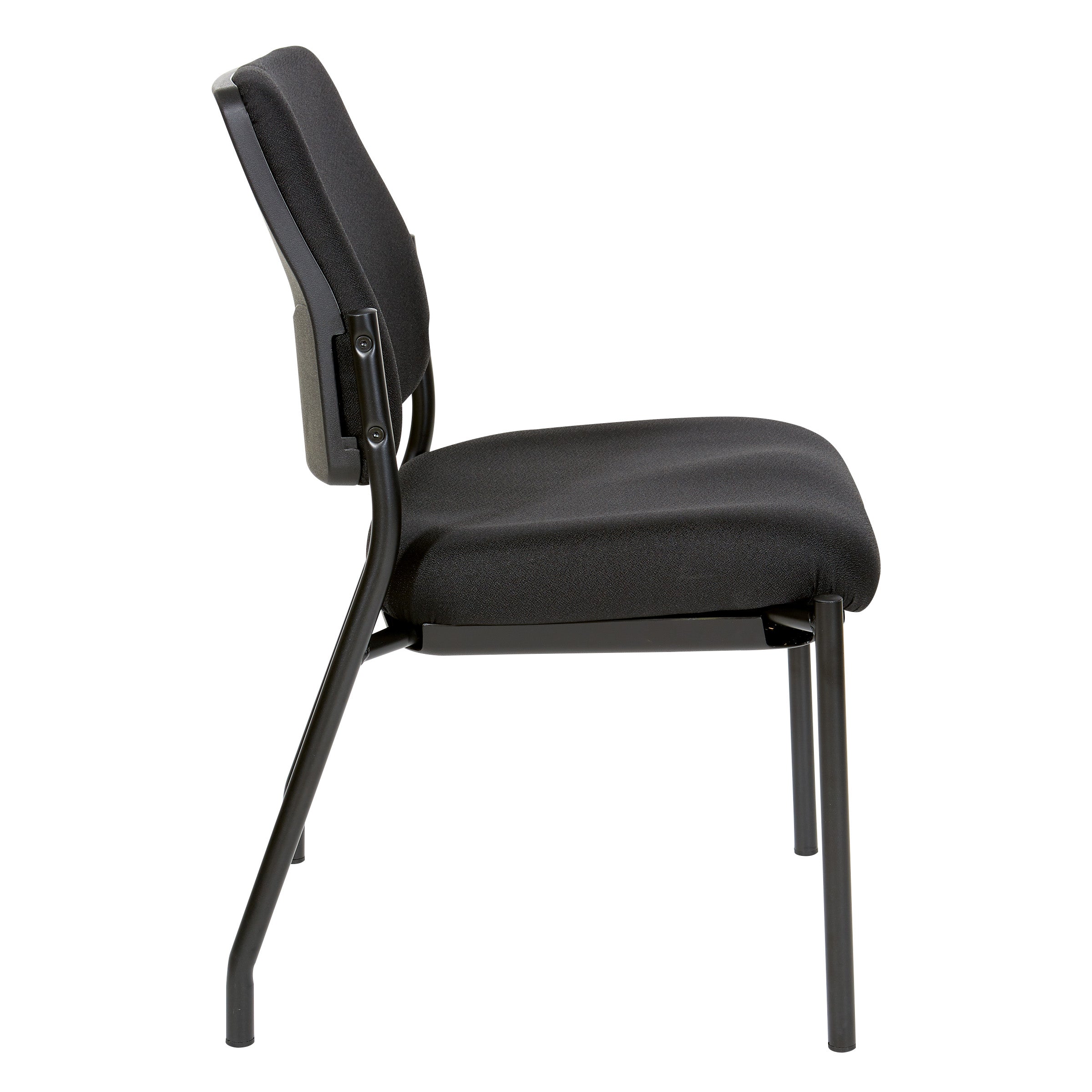 Padded Armless Visitor's Chair - Black