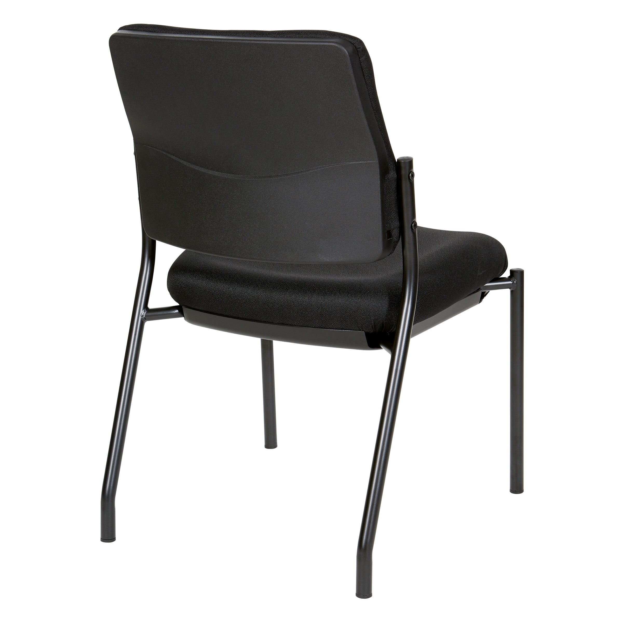 Padded Armless Visitor's Chair - Black