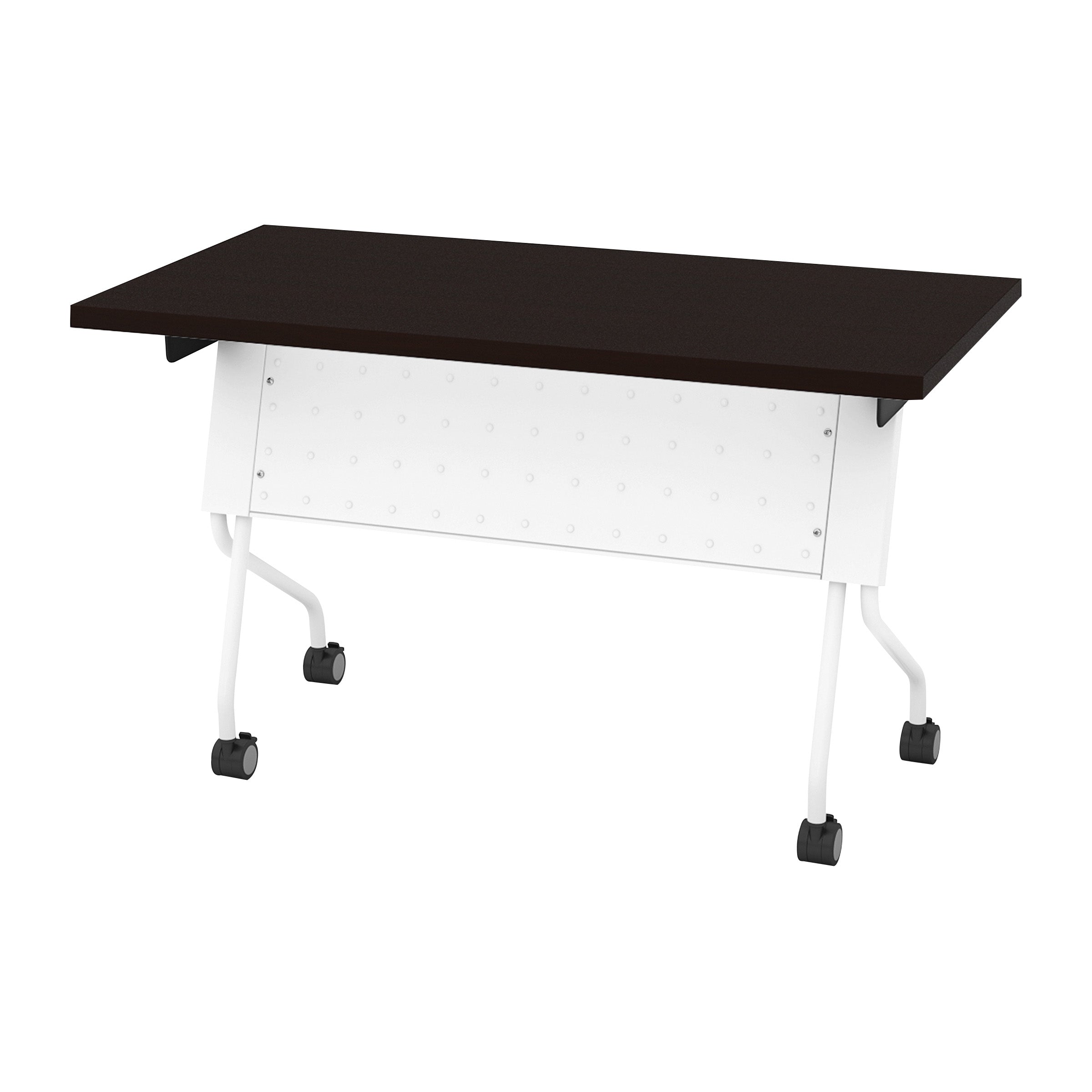 4' White Frame with Espresso Top - White