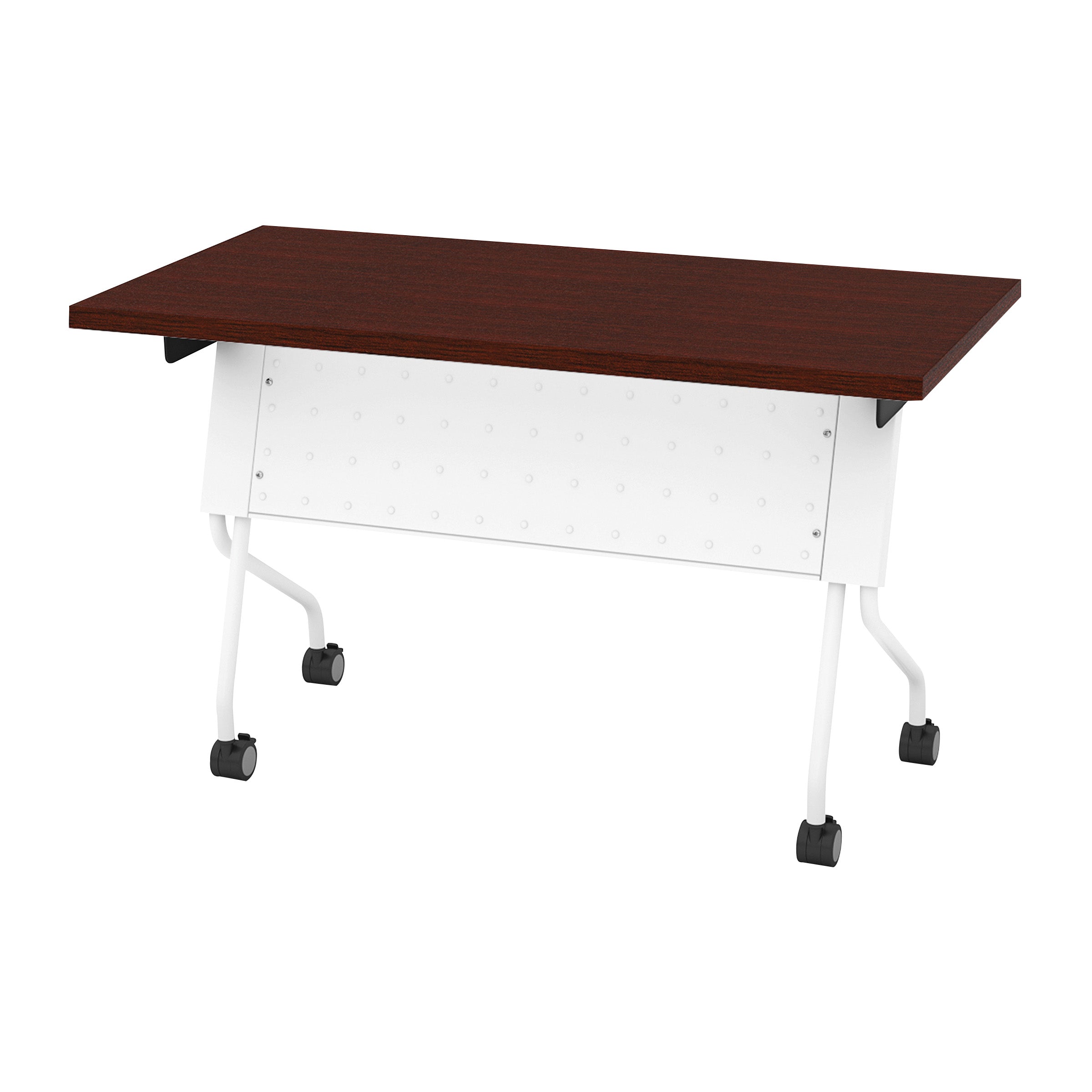 4' White Frame with Mahogany Top - White