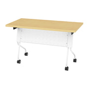4' White Frame with Maple Top - White