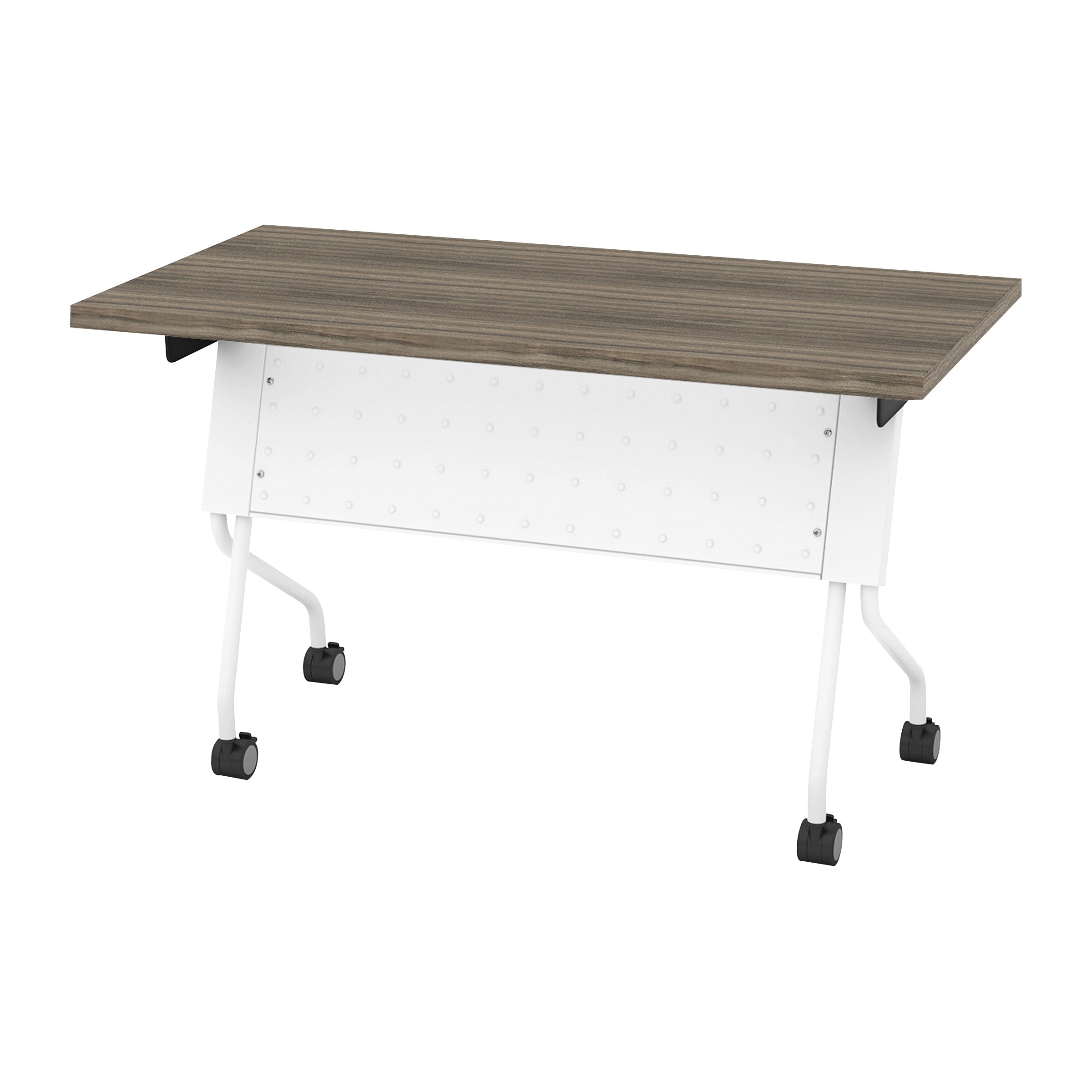 4' White Frame with Urban Walnut Top - White