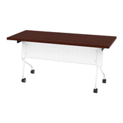5' White Frame With Mahogany Top - White
