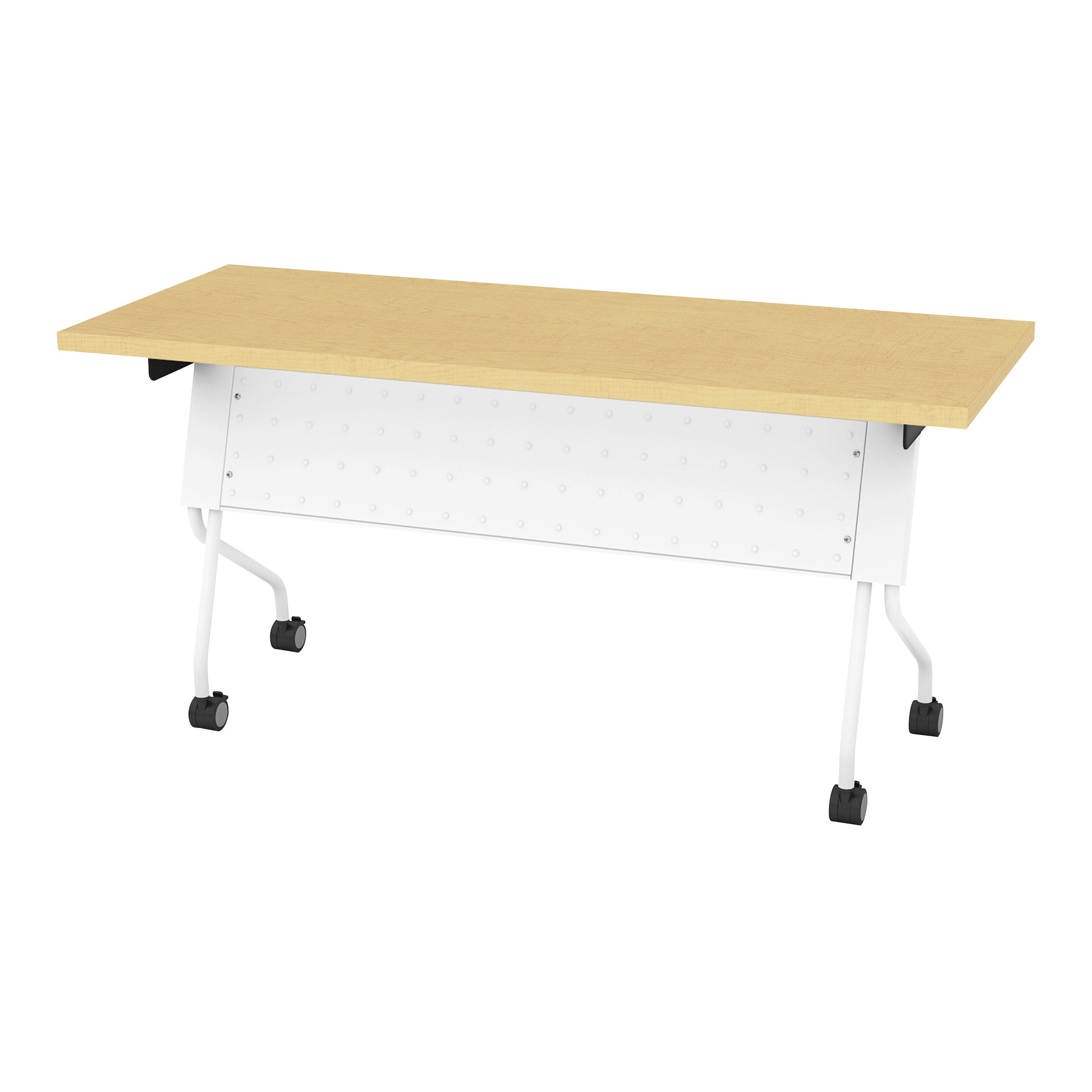 5' White Frame With Maple Top - White