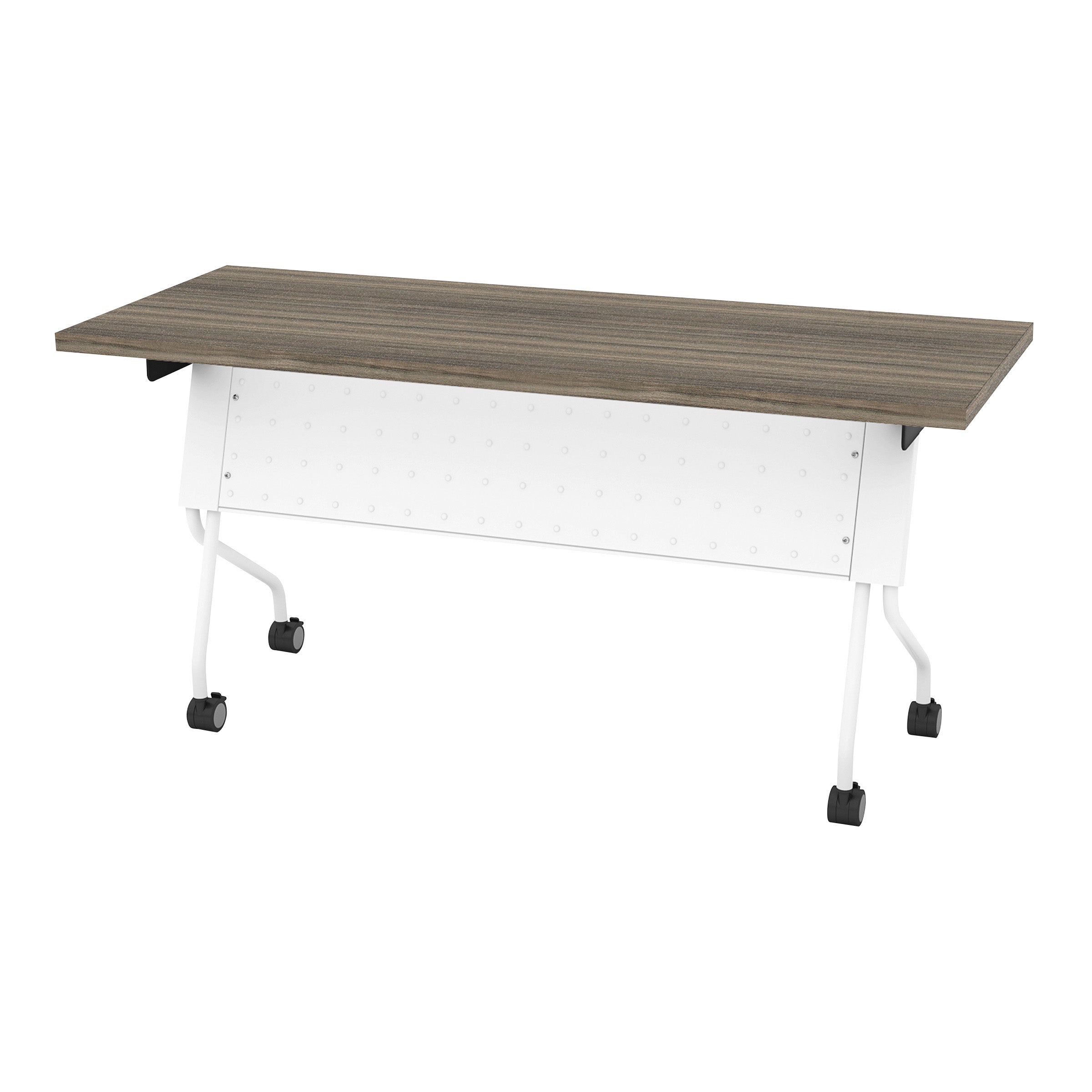 5' White Frame With Urban Walnut Top - White
