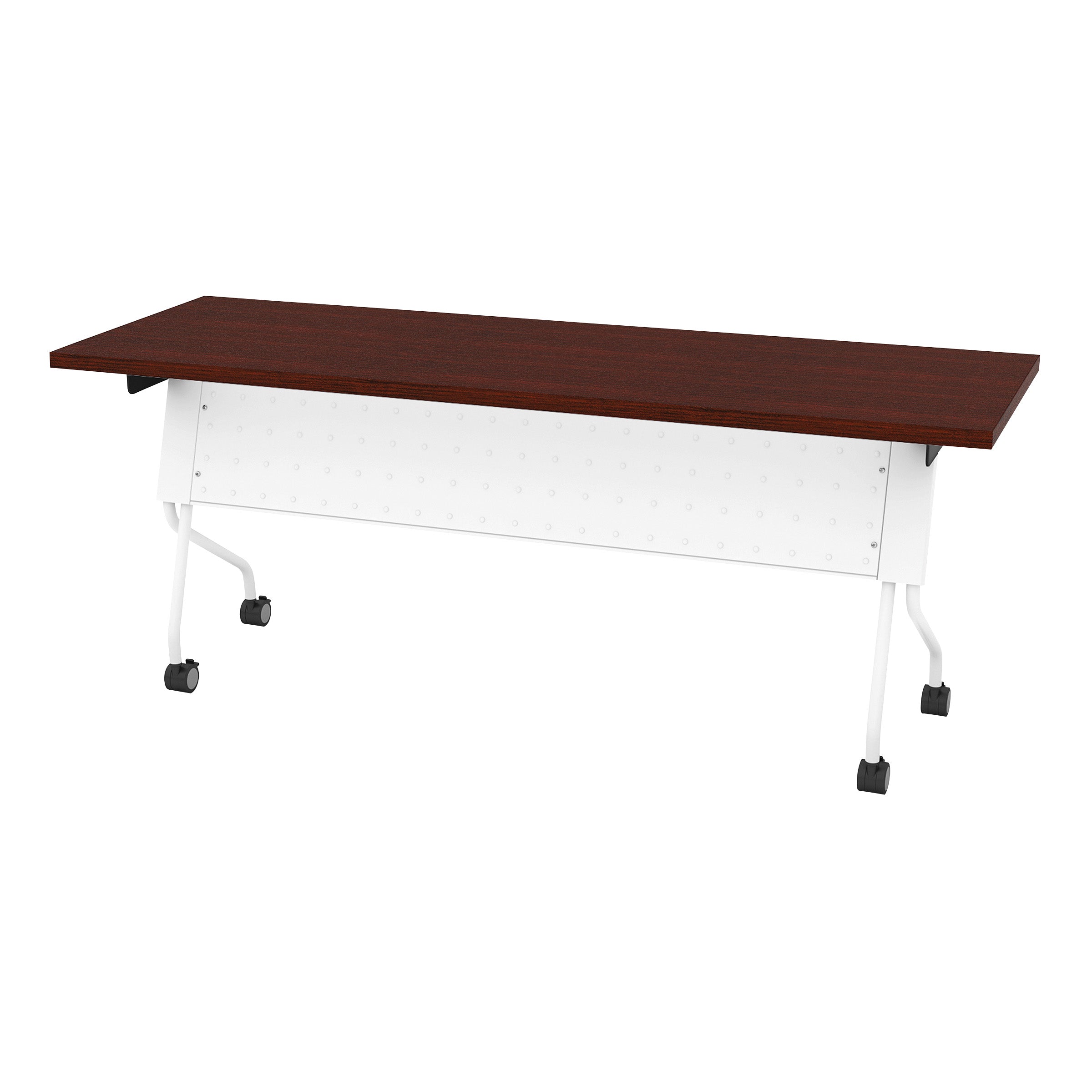 6' White Frame With Mahogany Top - White