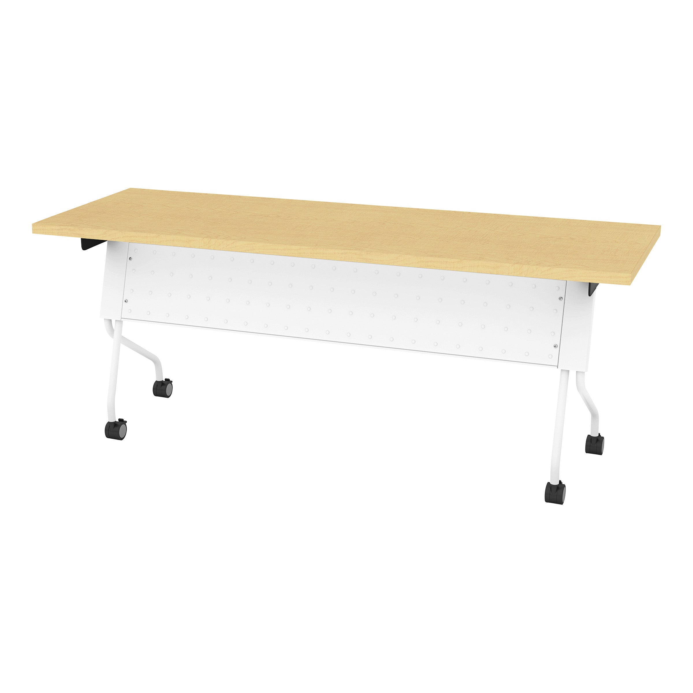 6' White Frame With Maple Top - White