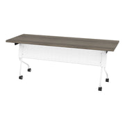 6' White Frame With Urban Walnut Top - White