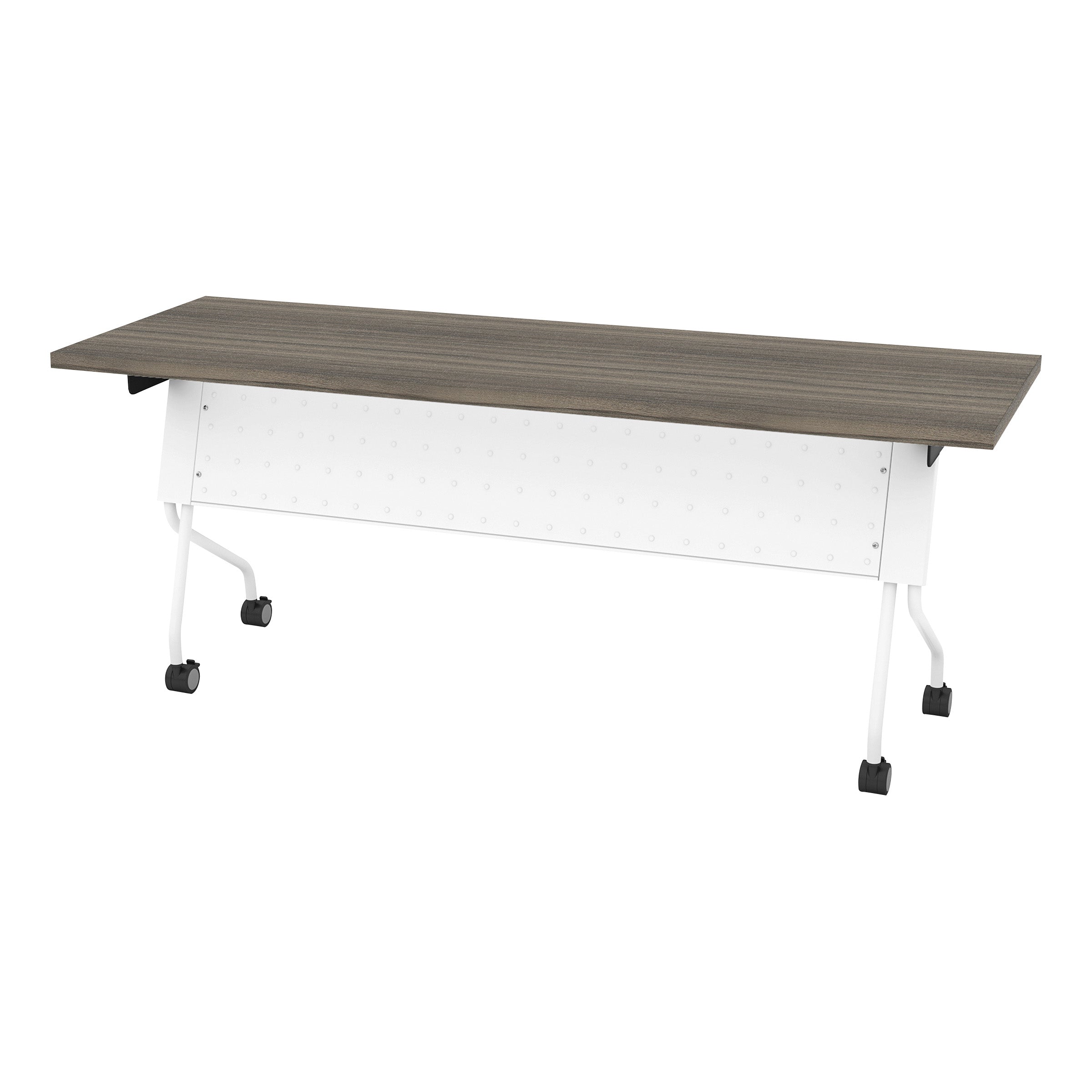 6' White Frame With Urban Walnut Top - White