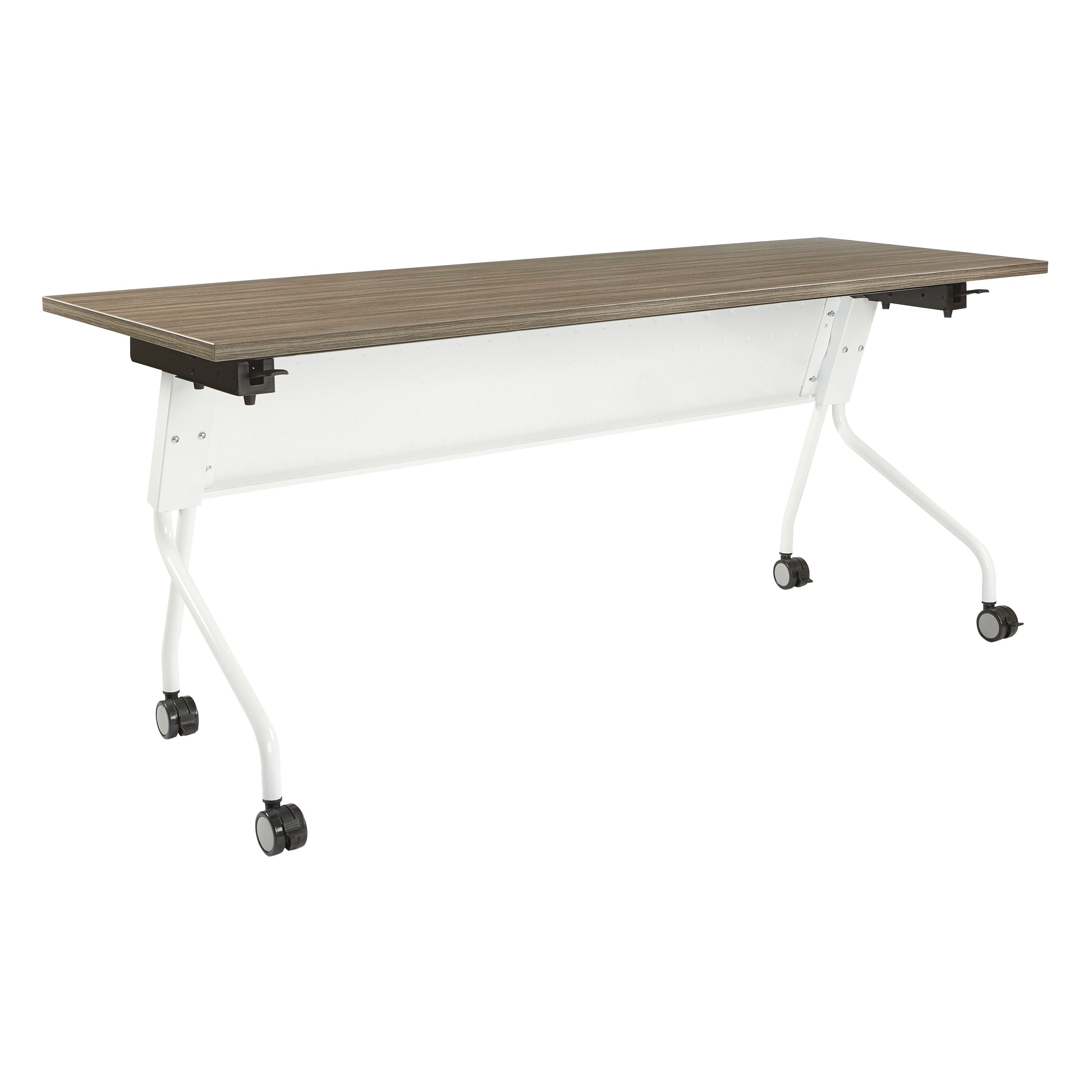 6' White Frame With Urban Walnut Top - White