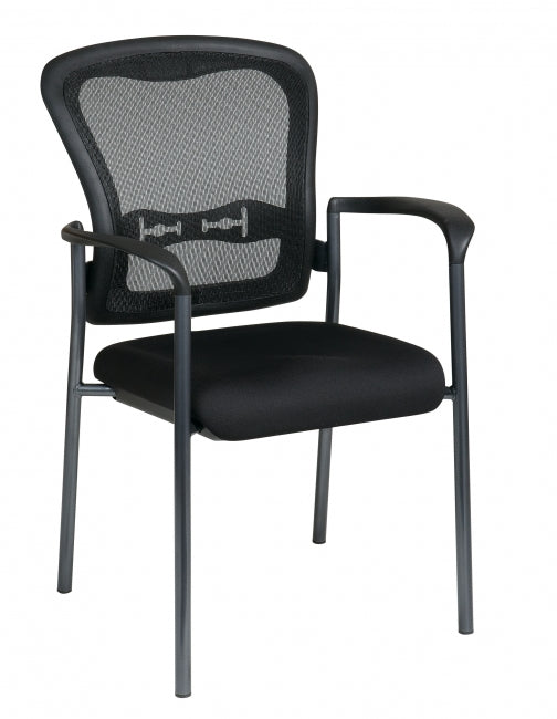 Titanium Finish Visitors Chair with Arms and ProGrid® Back - Custom A Grade Fabric