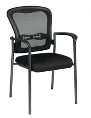 Titanium Finish Visitors Chair with Arms and ProGrid® Back - Custom R Grade Fabric