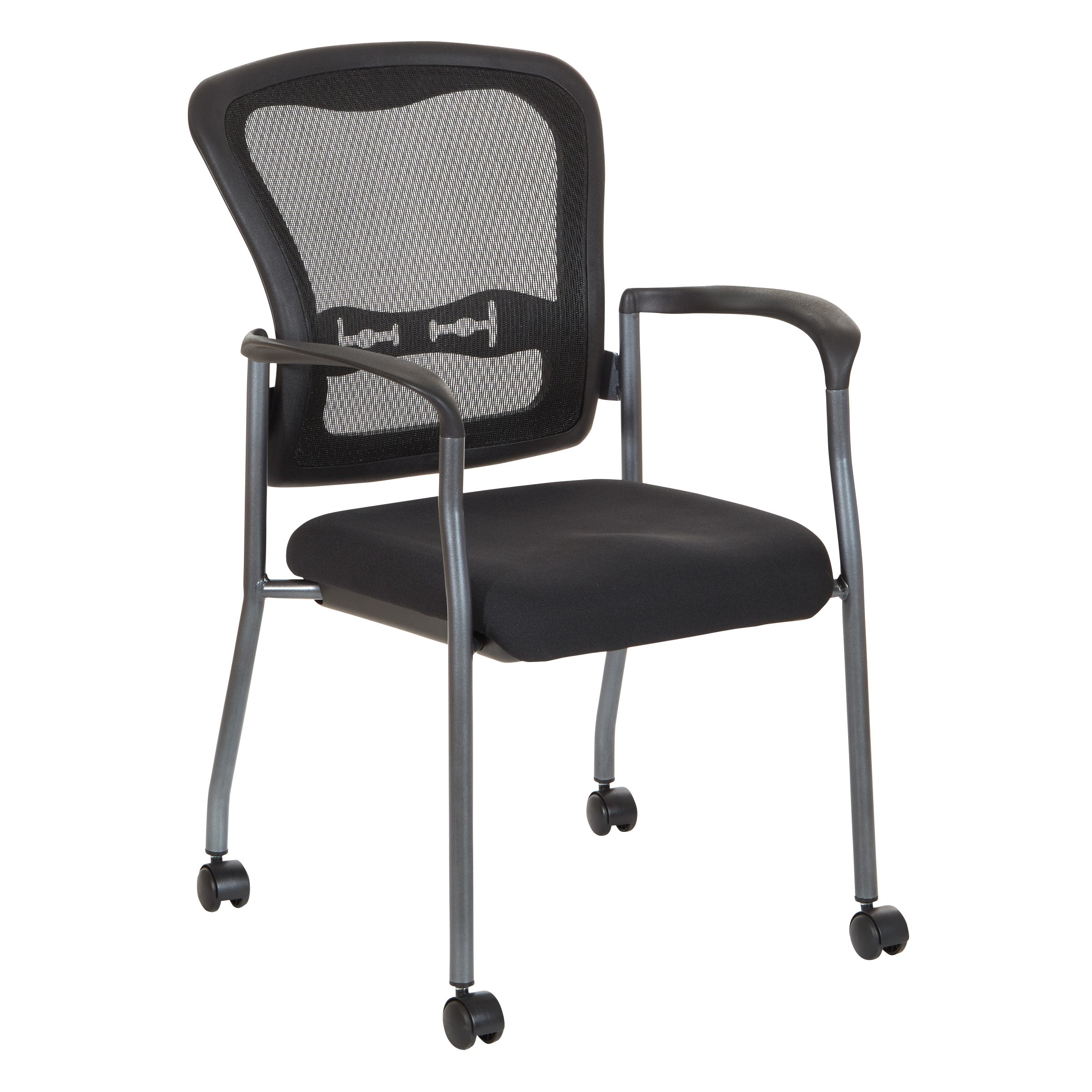 Titanium Visitors Chair with Arms - Coal