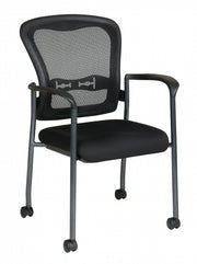 Titanium Finish Visitors Chair with Arms - Custom A Grade Fabric