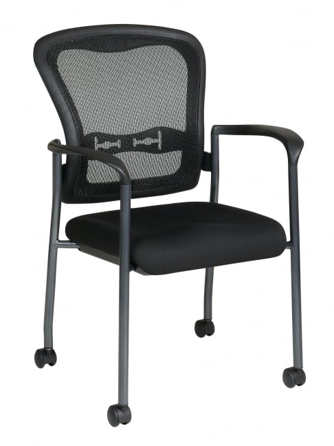 Titanium Finish Visitors Chair with Arms - Custom B Grade Fabric