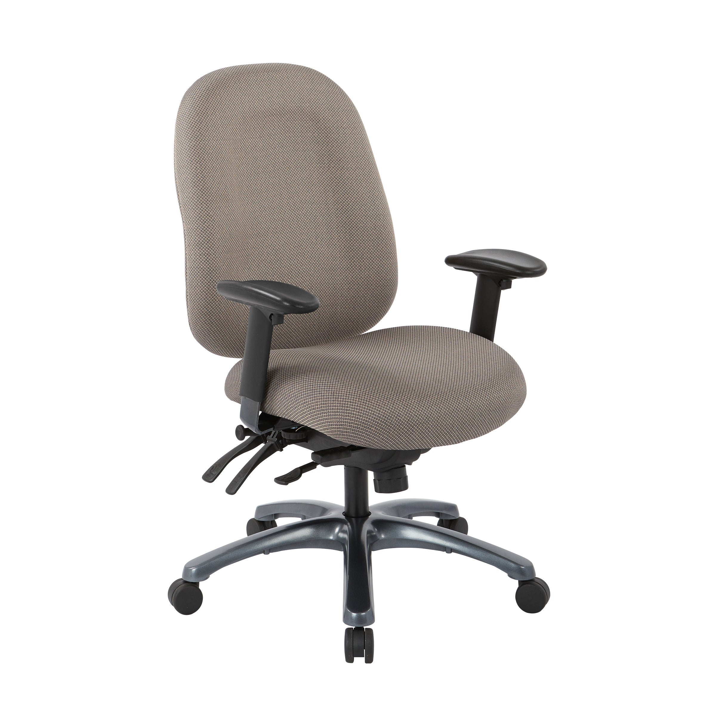 Multi-Function High Back Chair with Seat Slider and Titanium Finish Base - Gold Dust