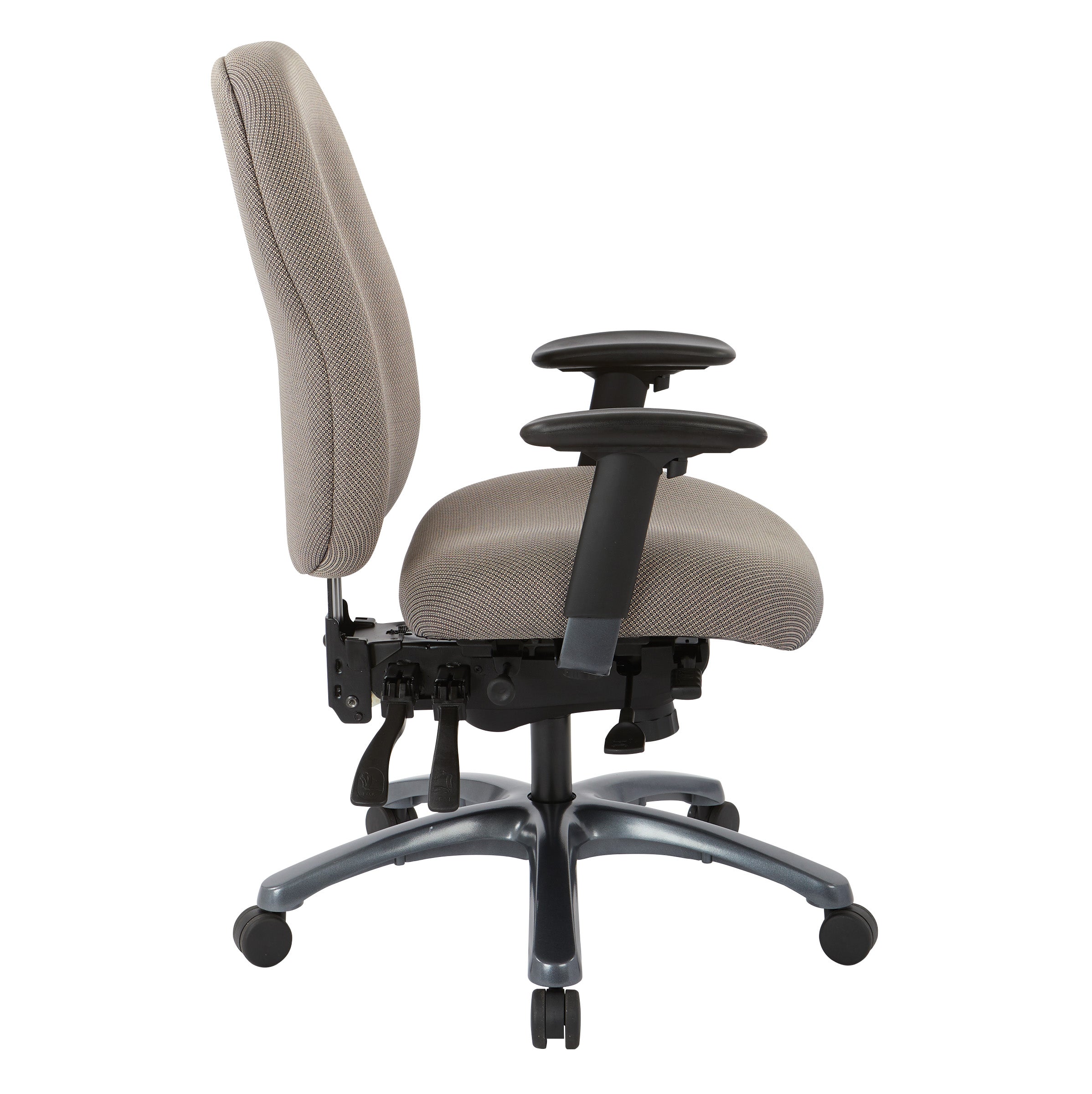Multi-Function High Back Chair with Seat Slider and Titanium Finish Base - Gold Dust