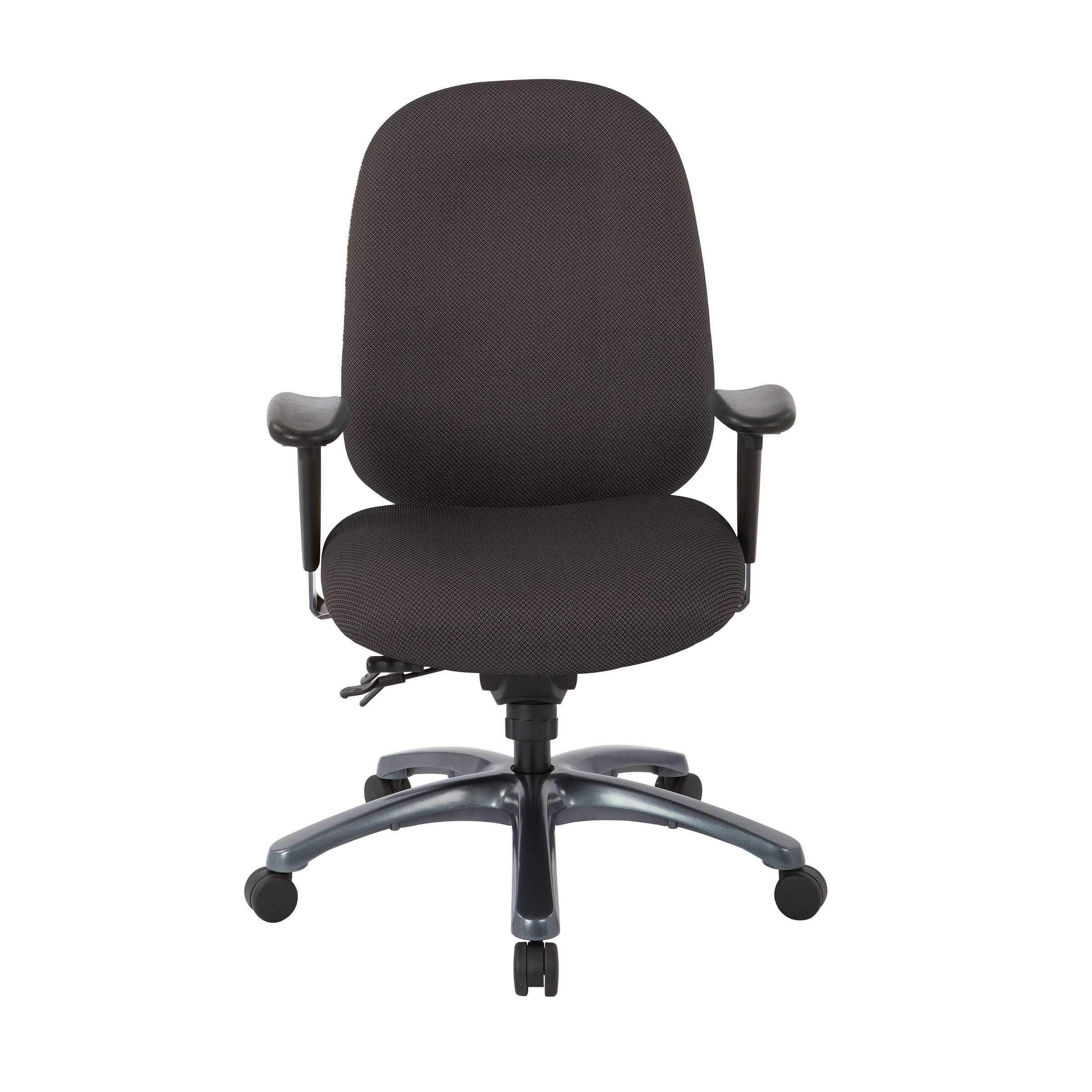 Multi-Function High Back Chair with Seat Slider and Titanium Finish Base - Shale