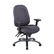 Multi-Function High Back Chair with Seat Slider and Titanium Finish Base - Jet