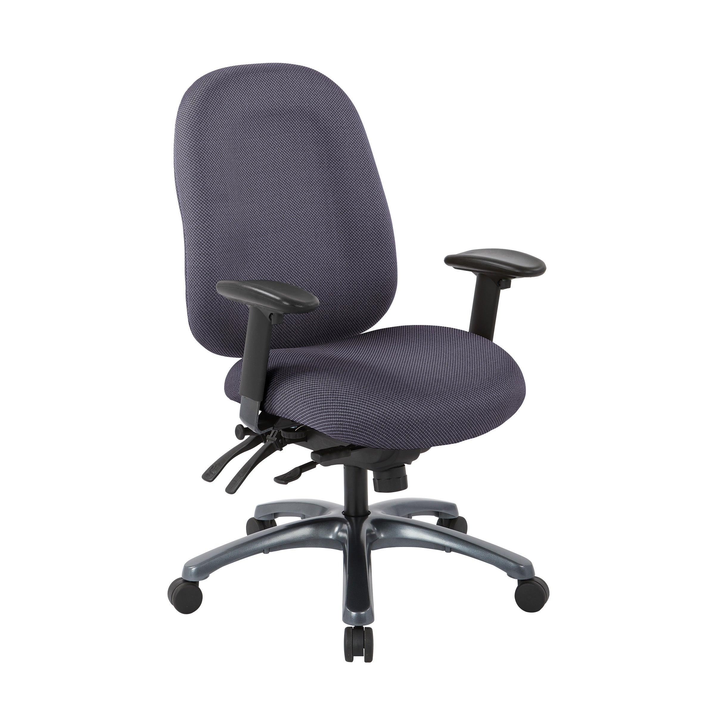 Multi-Function High Back Chair with Seat Slider and Titanium Finish Base - Jet