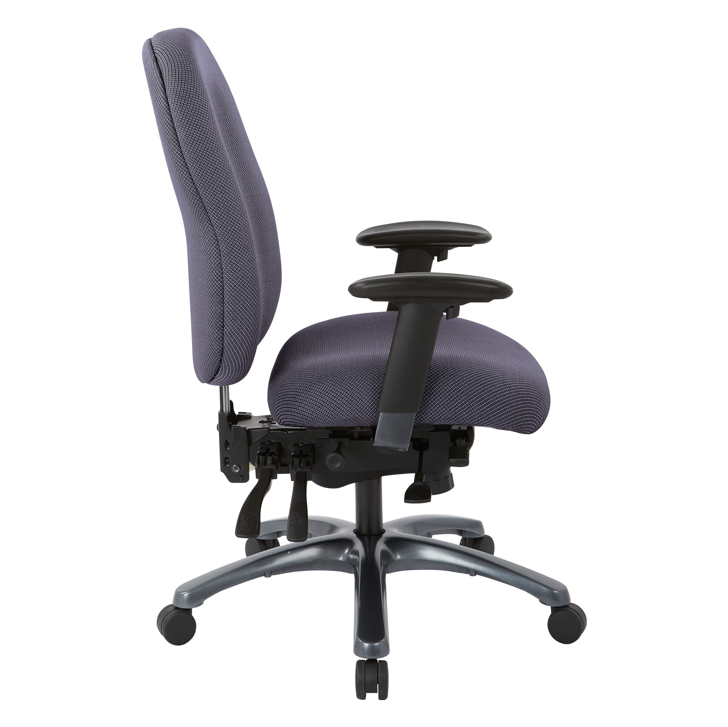 Multi-Function High Back Chair with Seat Slider and Titanium Finish Base - Jet