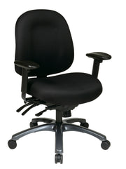 Multi-Function Mid Back Chair with Seat Slider and Titanium Finish Base - Taupe