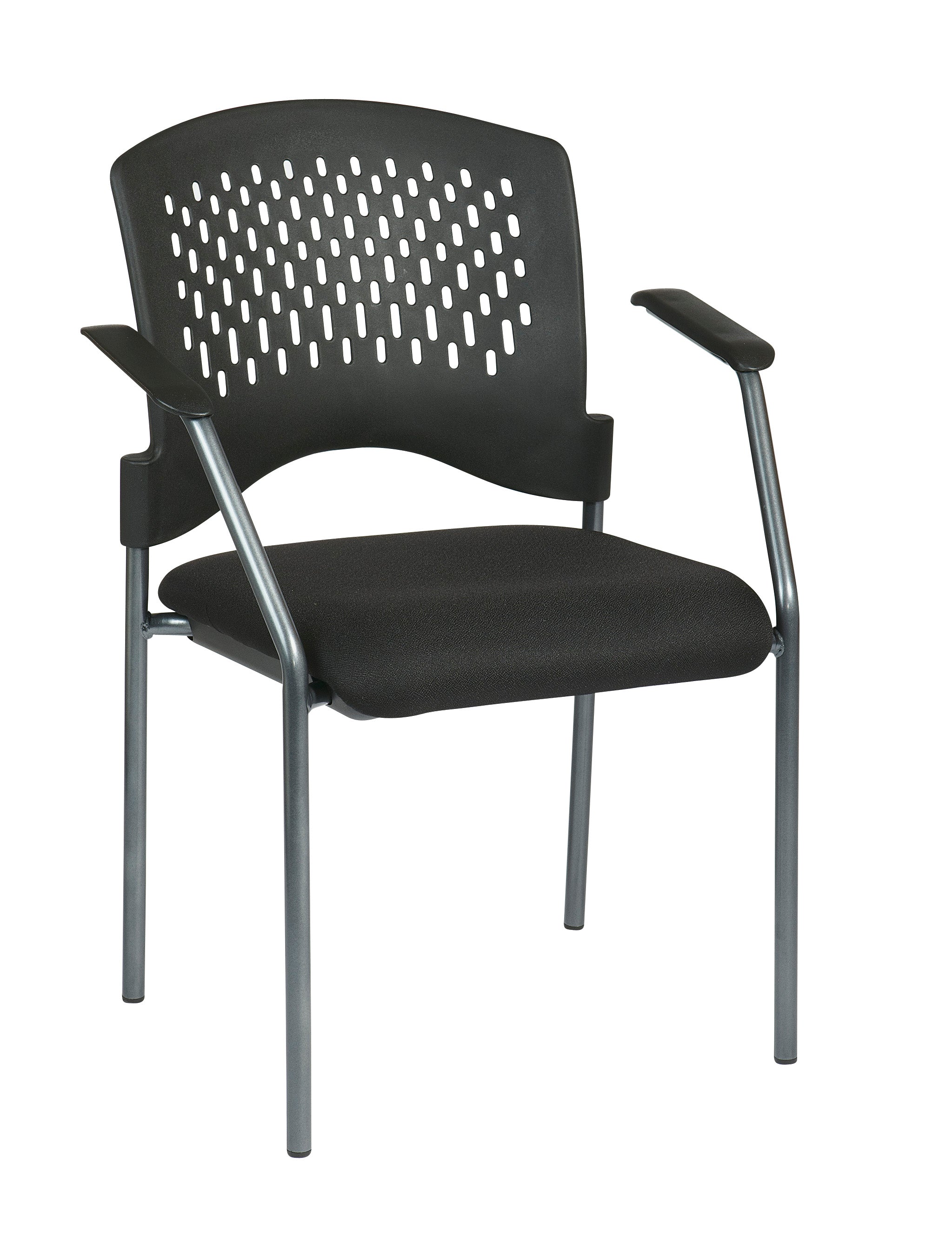 Titanium Finish Visitors Chair - Coal