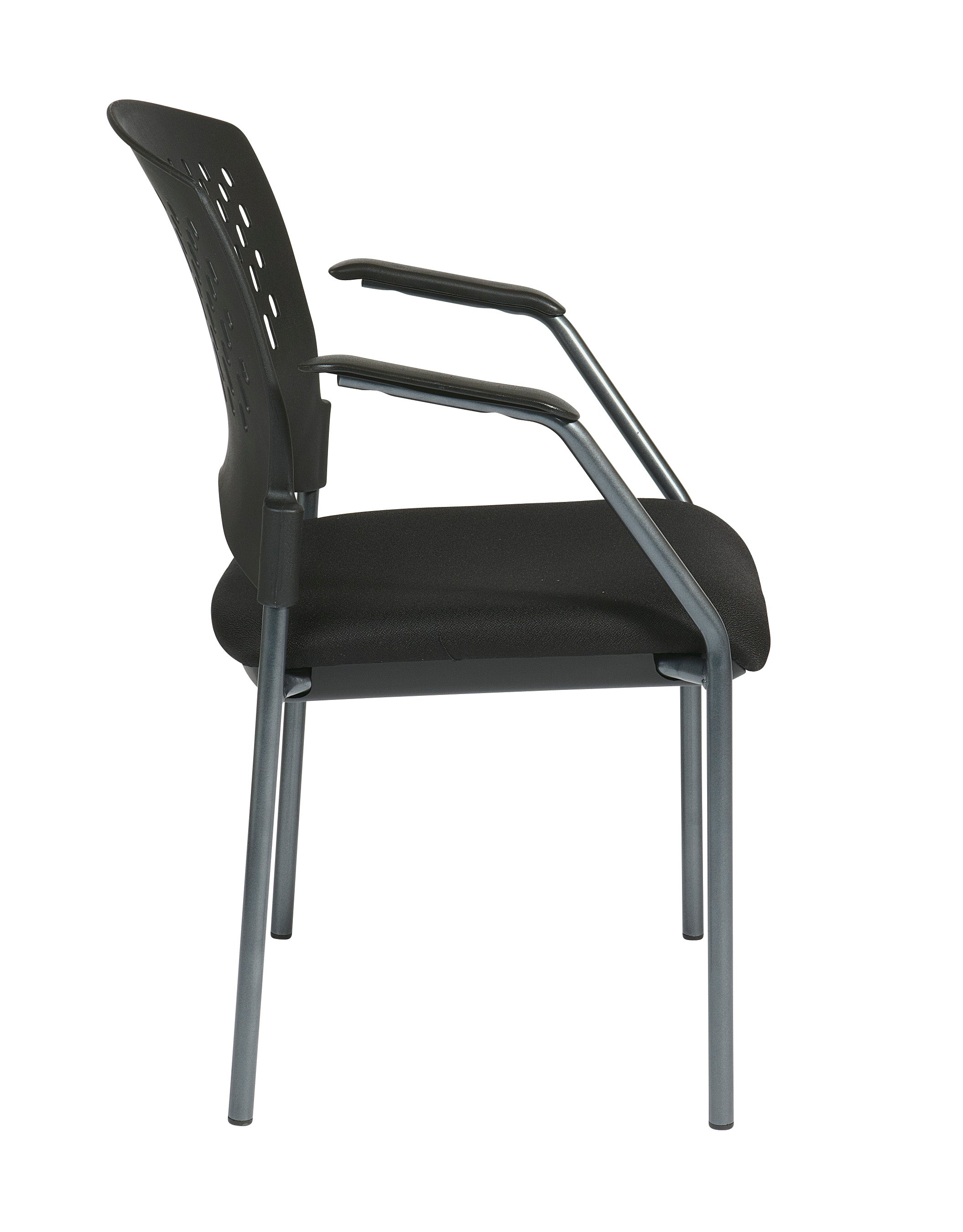 Titanium Finish Visitors Chair - Coal