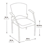Titanium Finish Visitors Chair - Custom R Grade Fabric