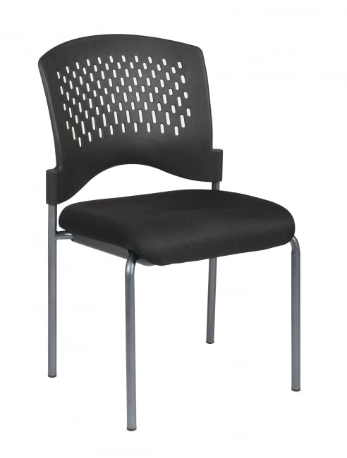 Titanium Finish Armless Visitors Ch - Custom B Grade Fabric