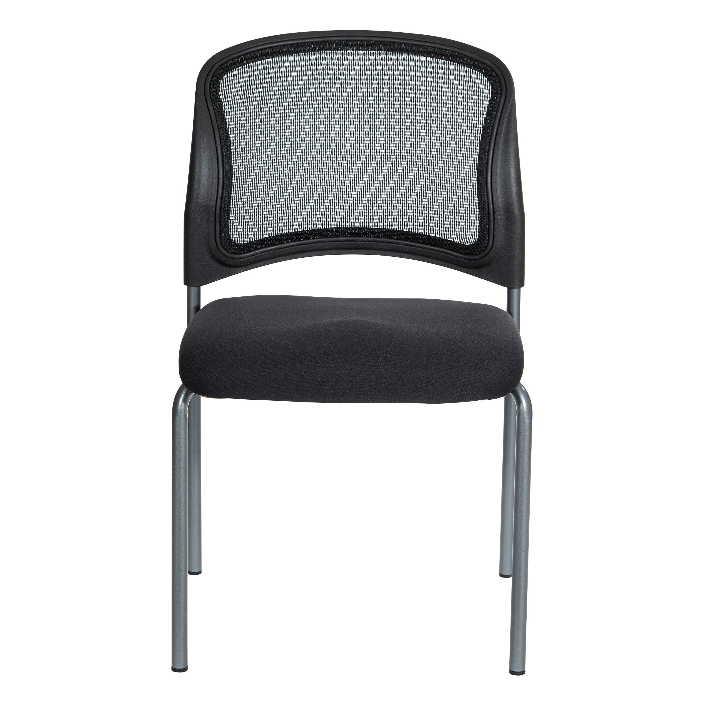 Titanium Finish Black Visitors Chair with ProGrid® Back and Straight Legs - Coal