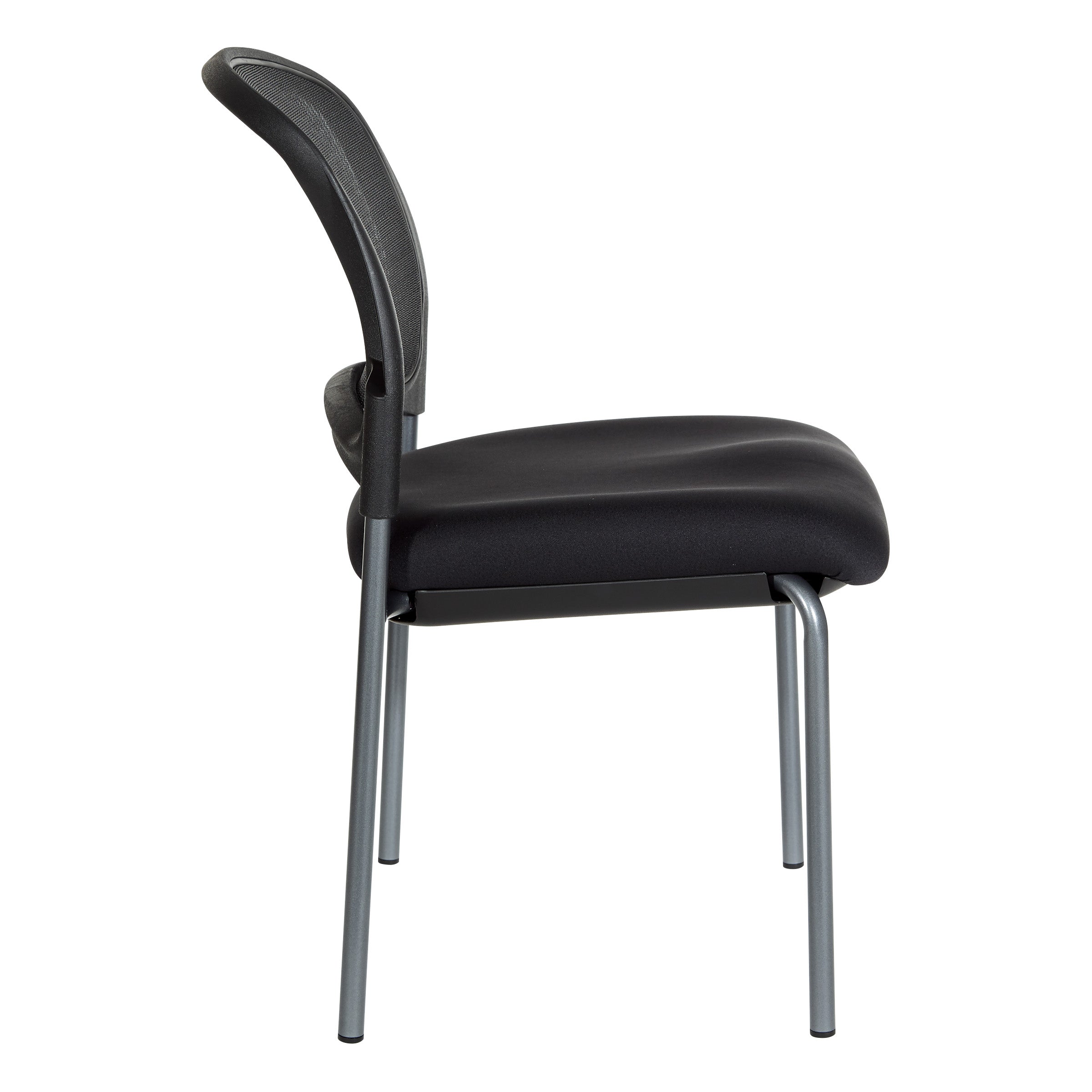 Titanium Finish Black Visitors Chair with ProGrid® Back and Straight Legs - Coal