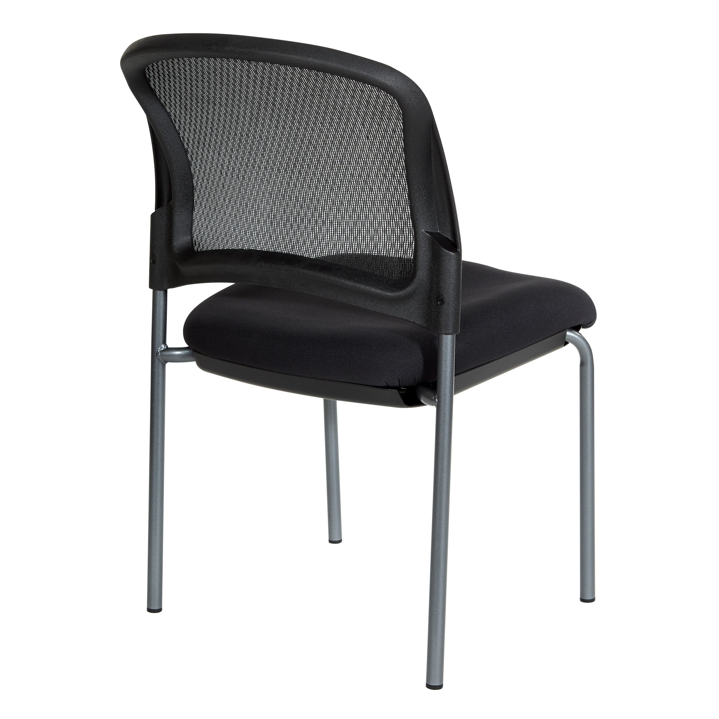 Titanium Finish Black Visitors Chair with ProGrid® Back and Straight Legs - Coal