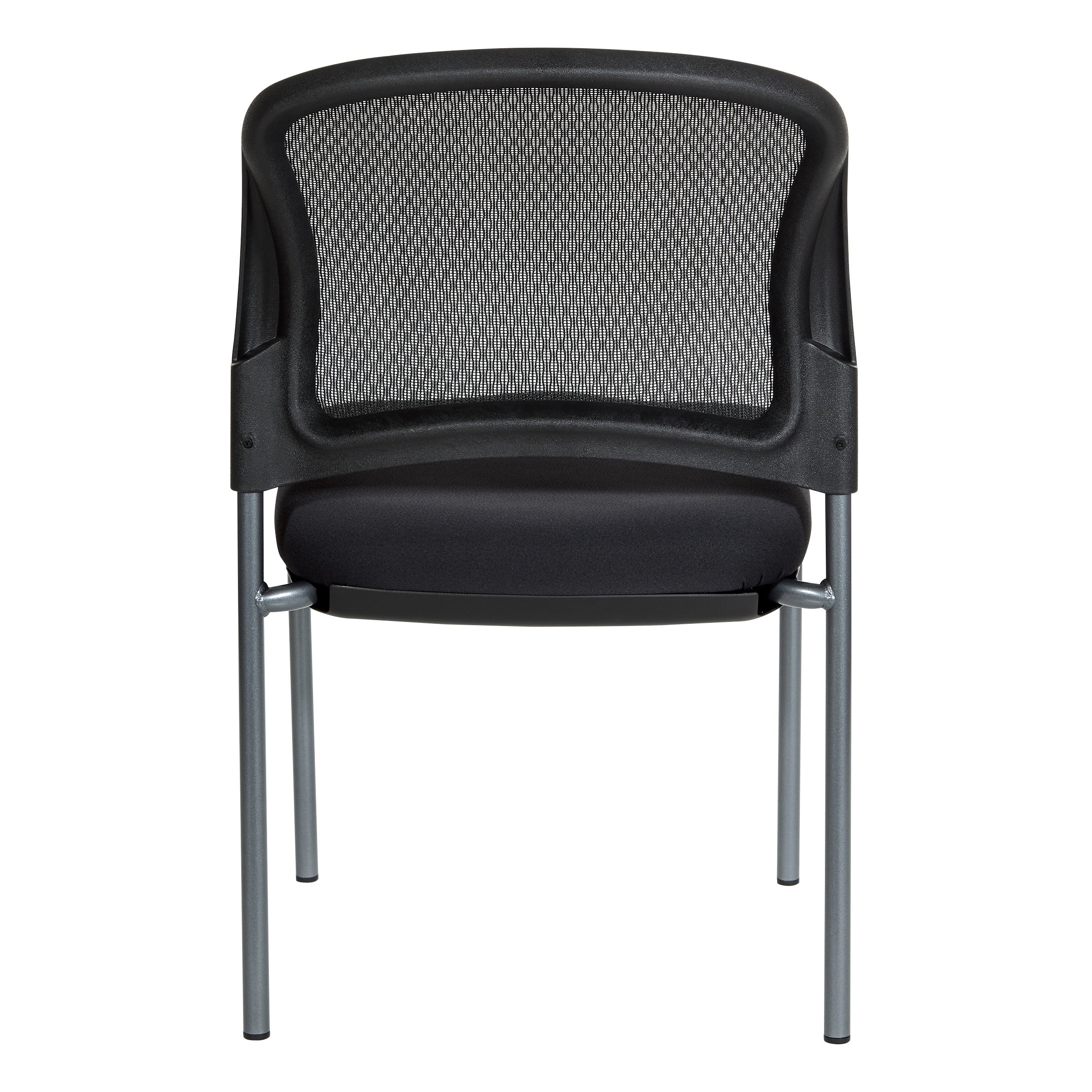 Titanium Finish Black Visitors Chair with ProGrid® Back and Straight Legs - Coal