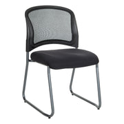 Titanium Finish Black Visitors Chair with ProGrid® Back and Sled Base - Coal