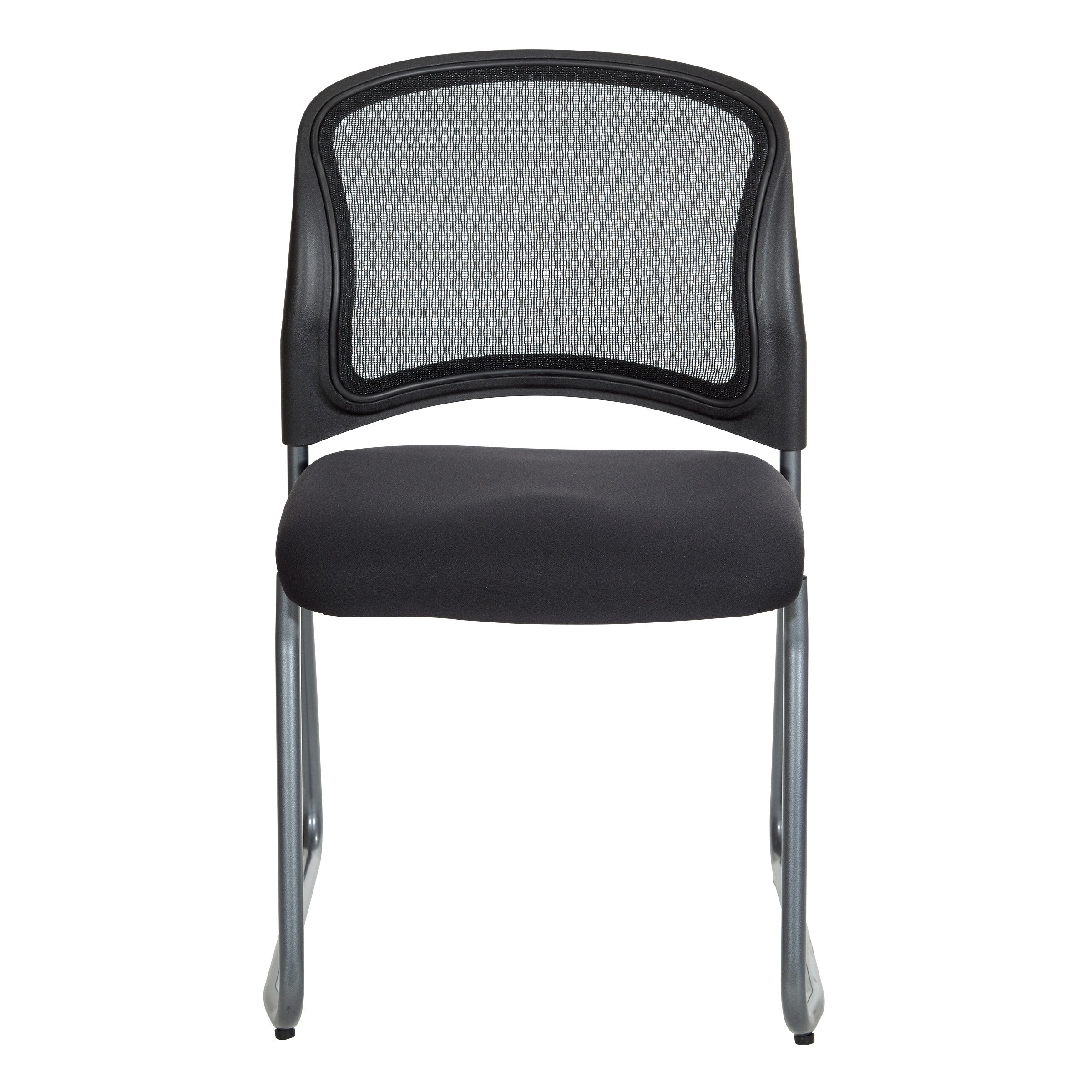 Titanium Finish Black Visitors Chair with ProGrid® Back and Sled Base - Coal