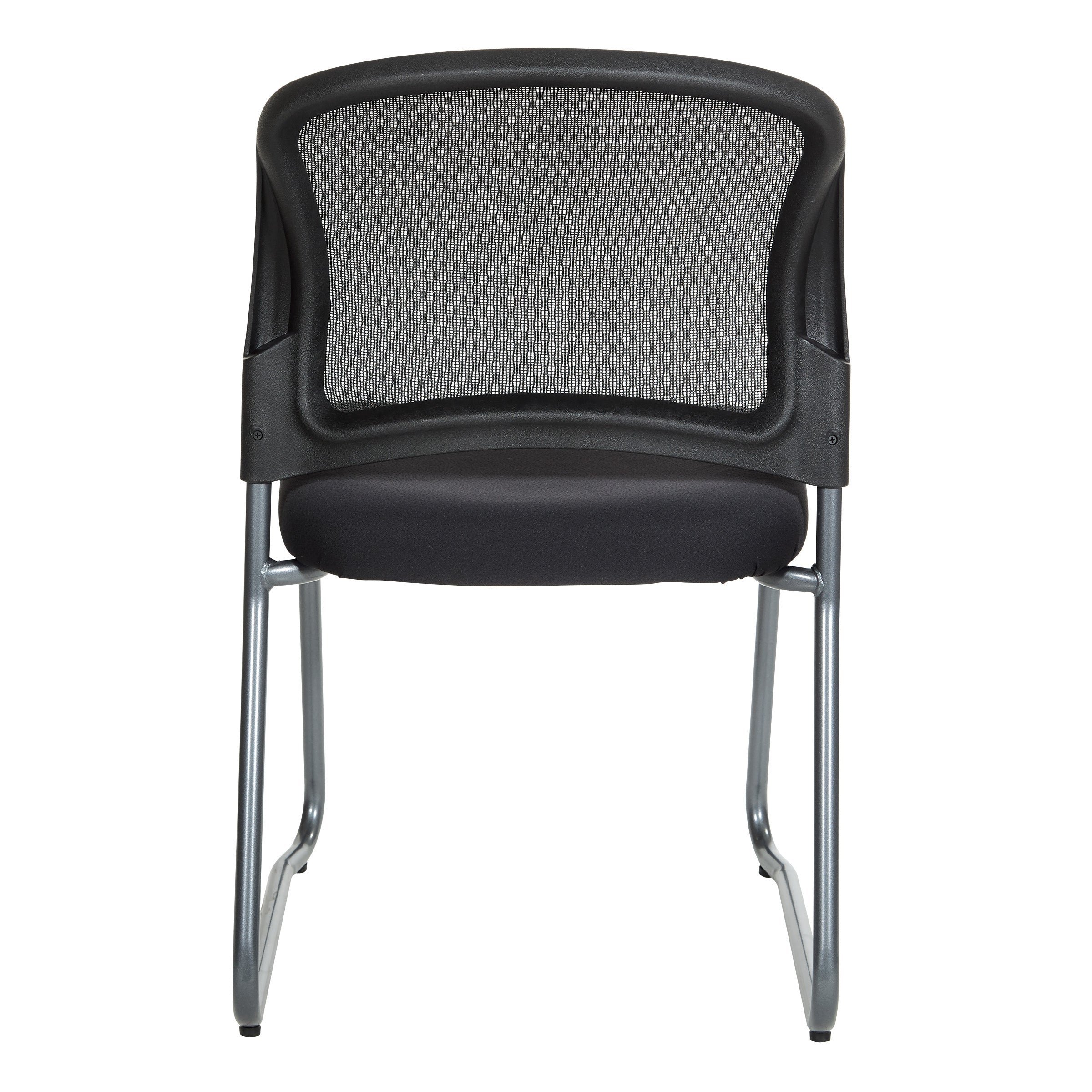 Titanium Finish Black Visitors Chair with ProGrid® Back and Sled Base - Coal